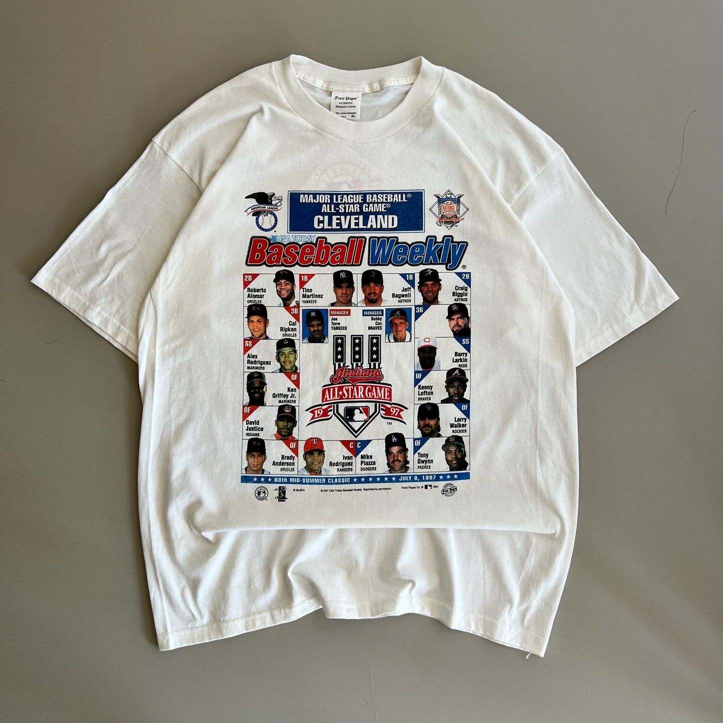 XL 1997 Indians All Star Game Newspaper T-shirt