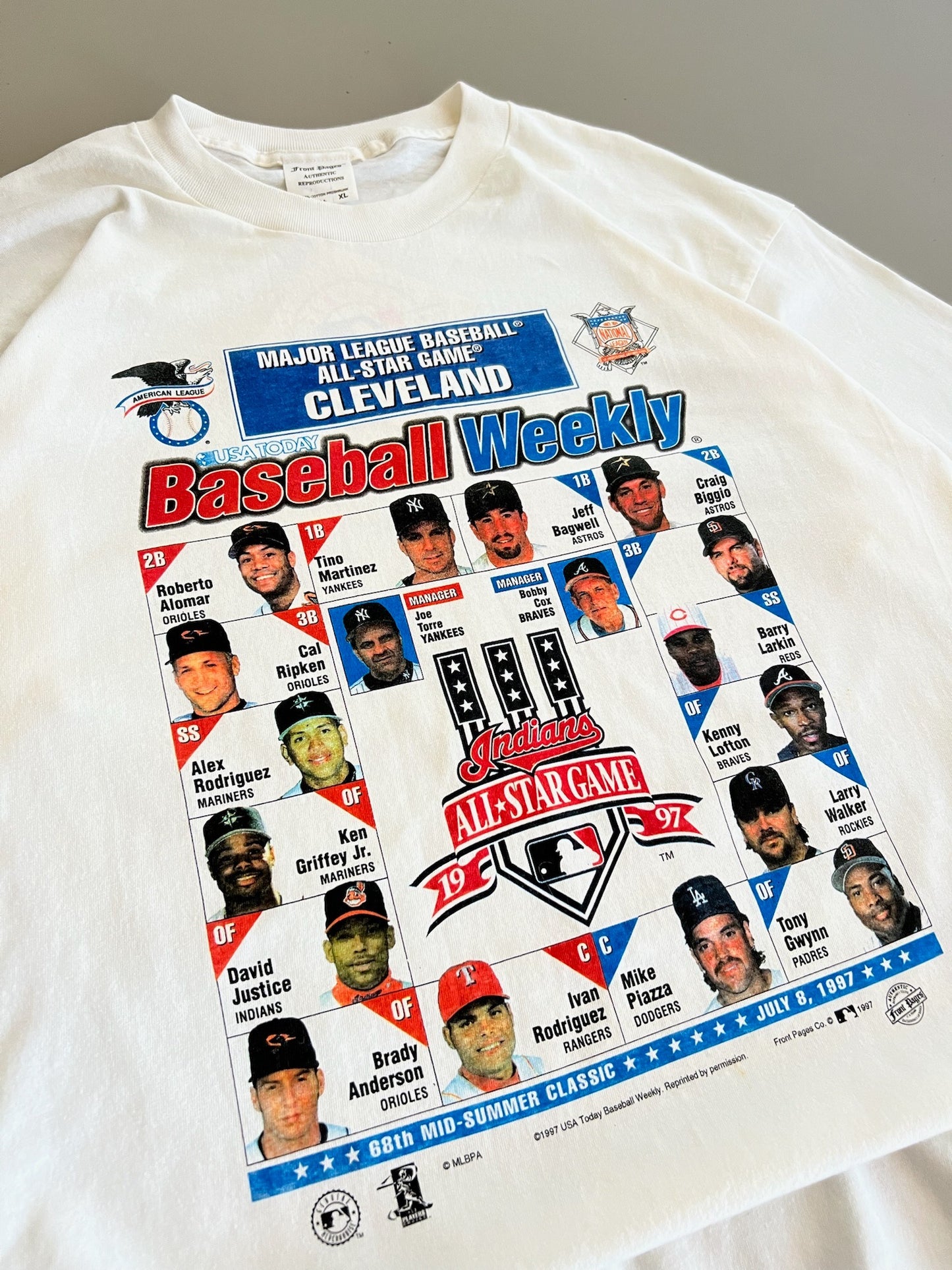 XL 1997 Indians All Star Game Newspaper T-shirt