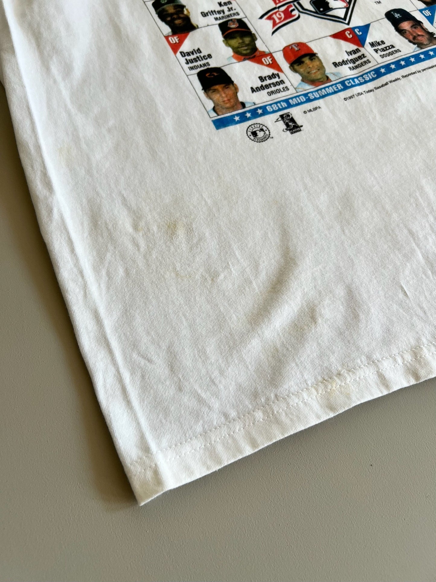 XL 1997 Indians All Star Game Newspaper T-shirt
