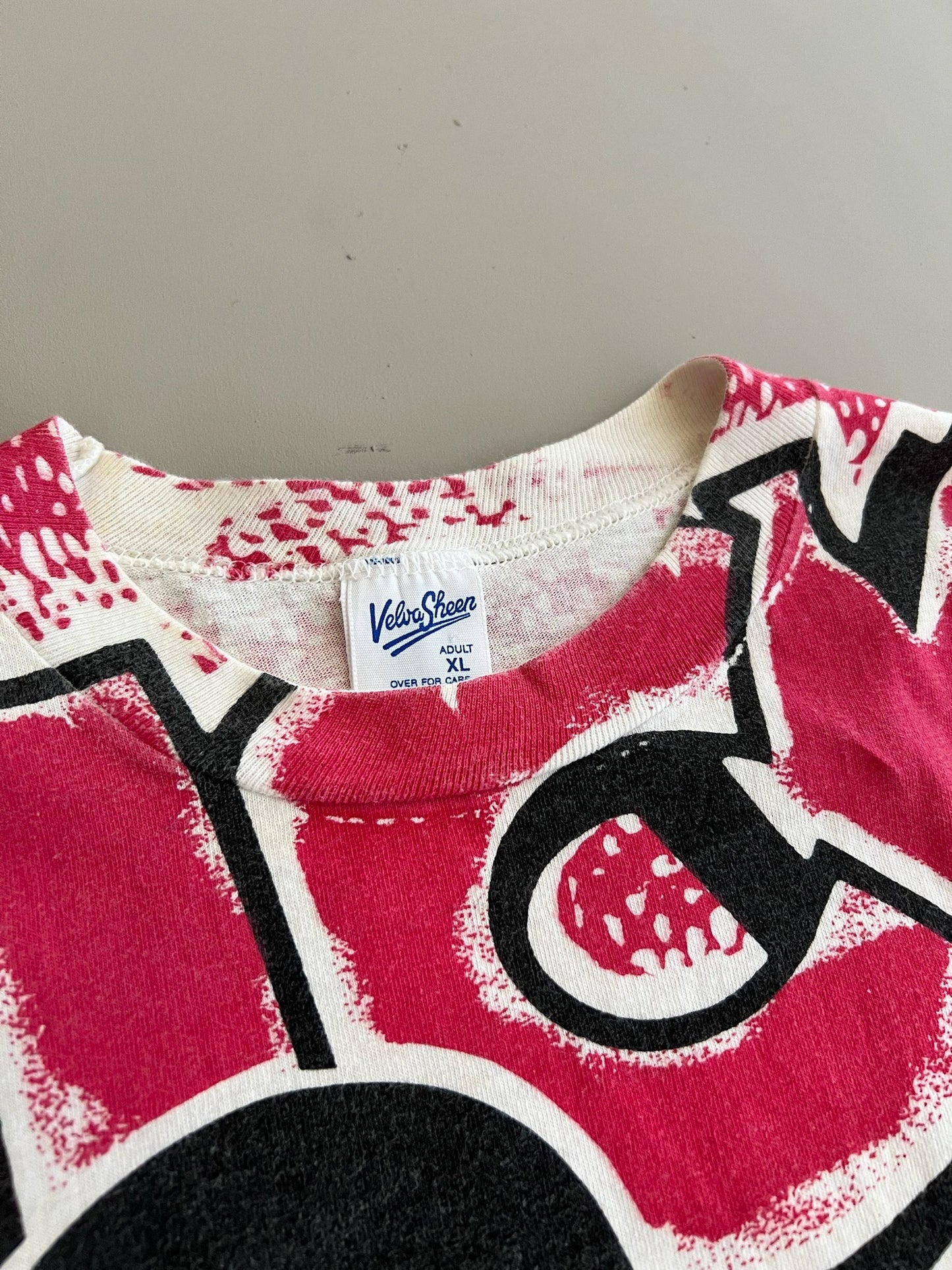 XL 1980s Mickey Mouse AOP T-shirt