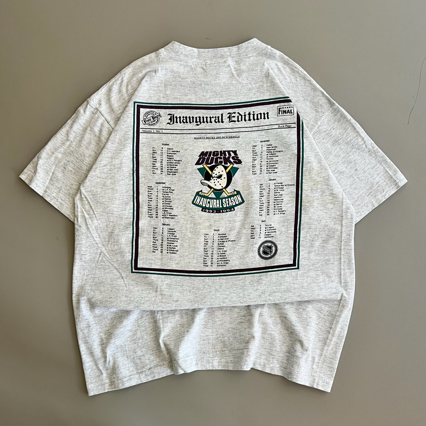 Large 1993 Anaheim Ducks Inagural Edition T-shirt