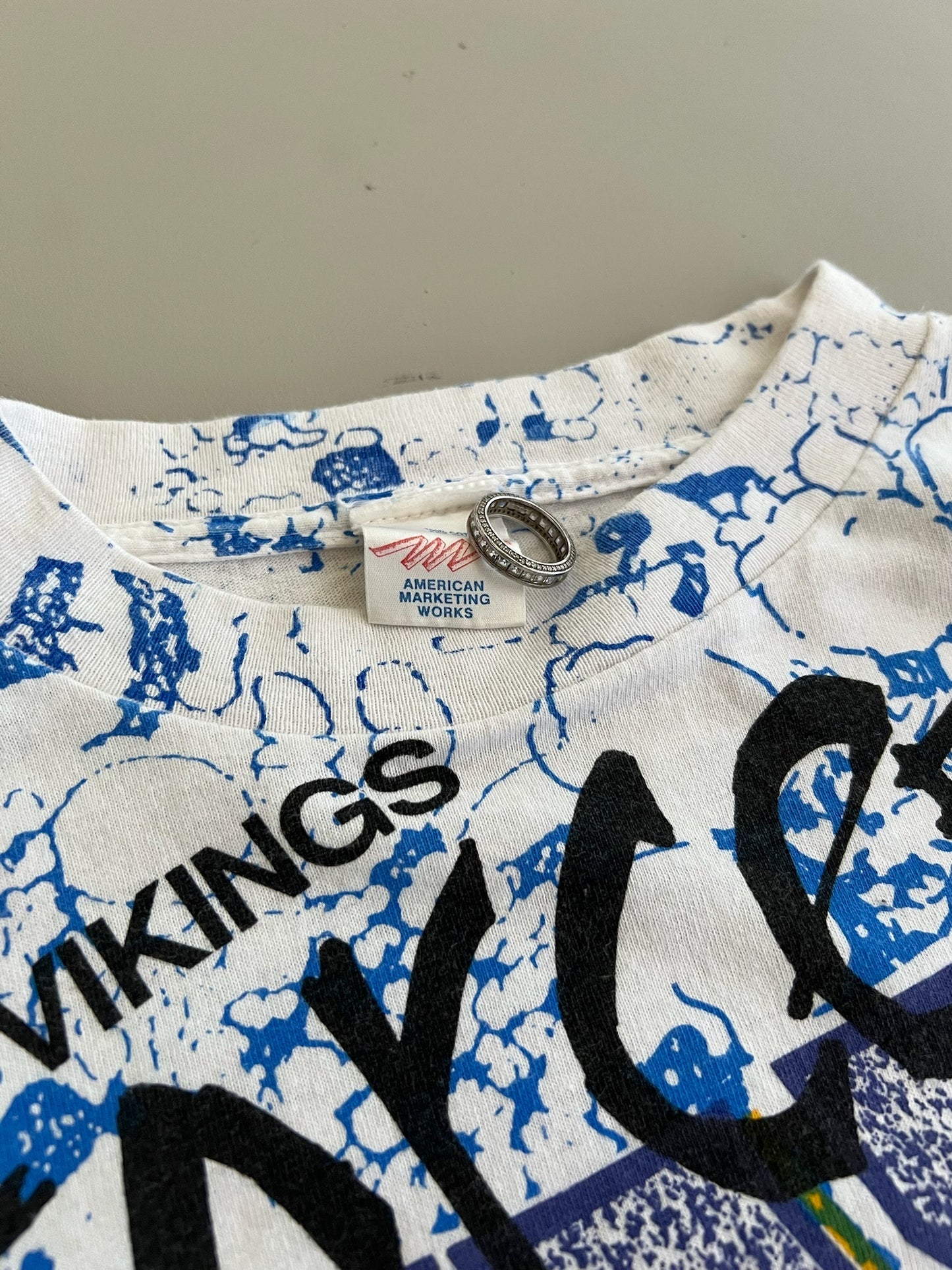 Large 90s Minnesota Vikings AOP T-shirt