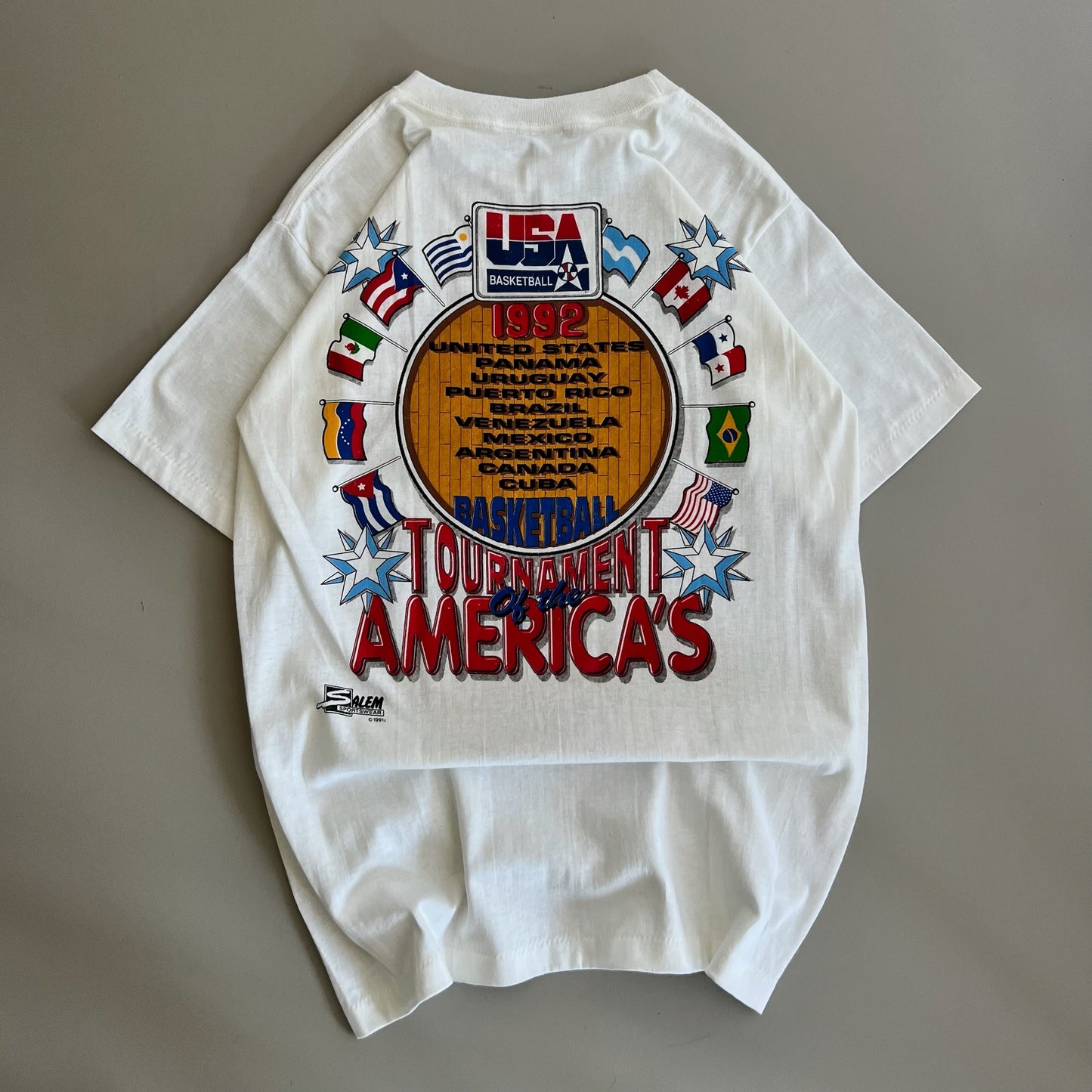 Medium 1991 USA Basketball Caricature T-shirt