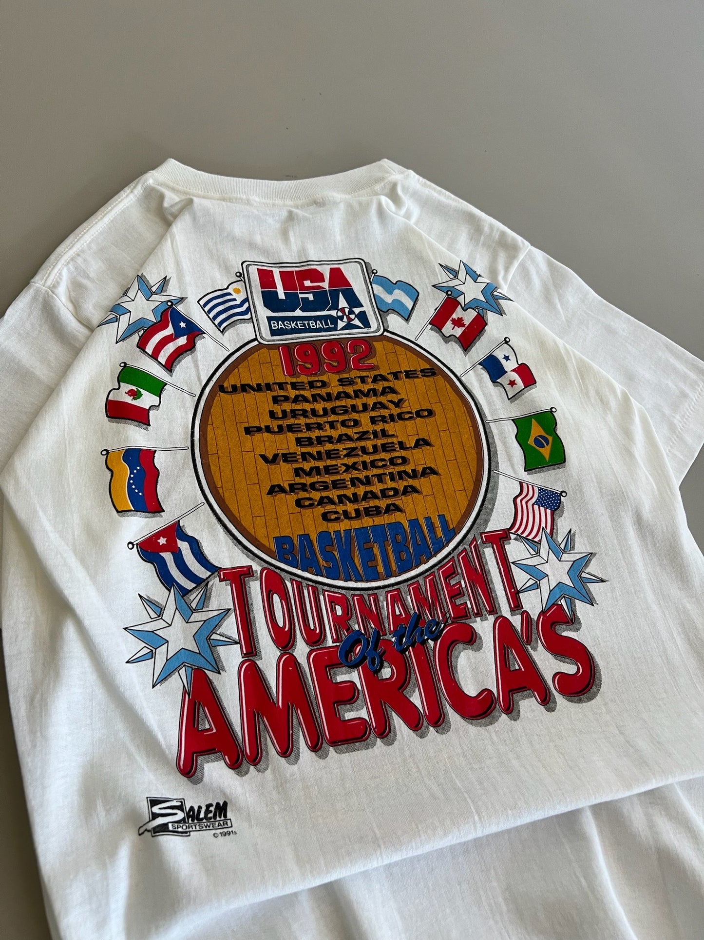 Medium 1991 USA Basketball Caricature T-shirt
