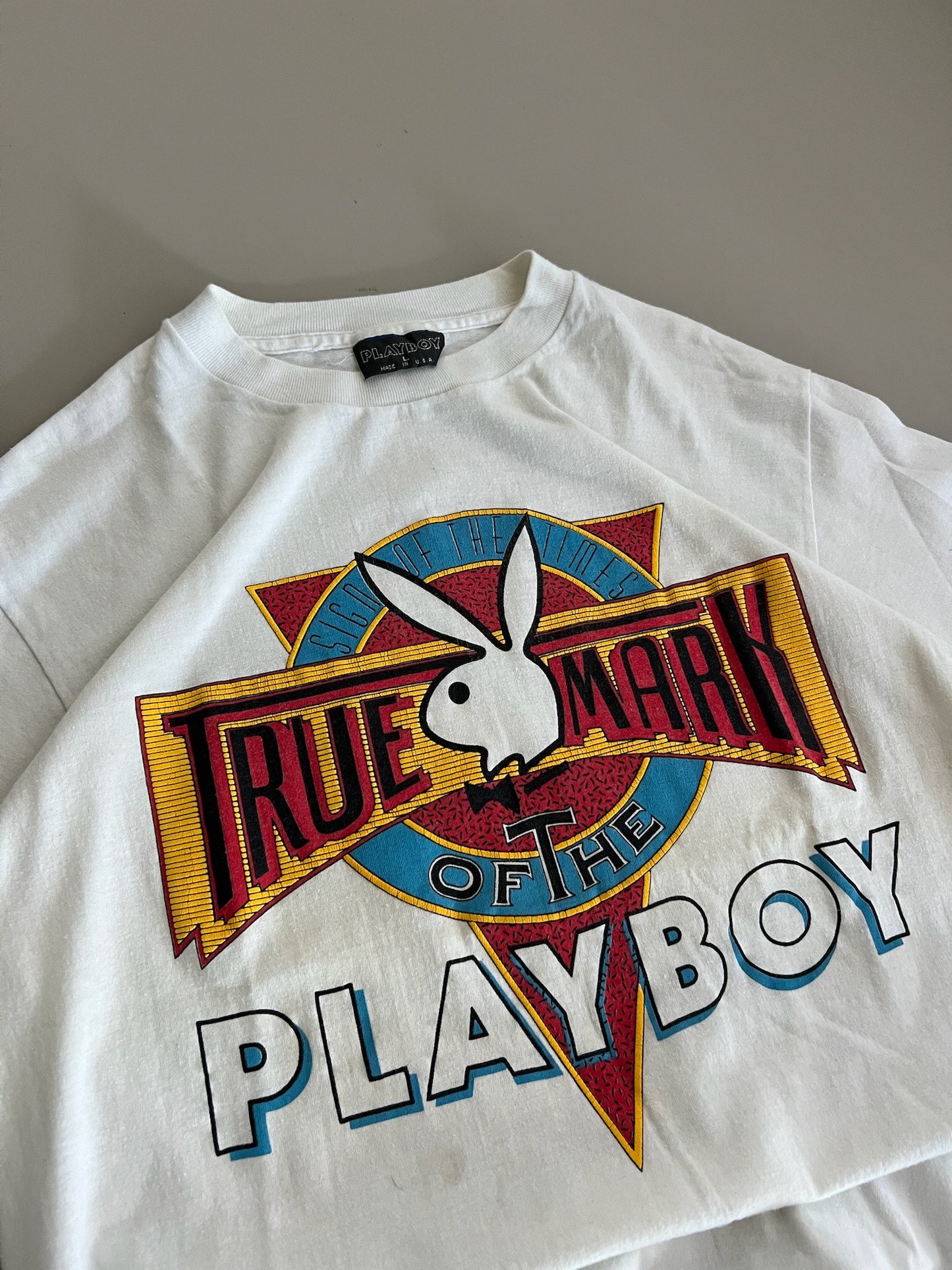 Large 90s Playboy True Mark T-shirt