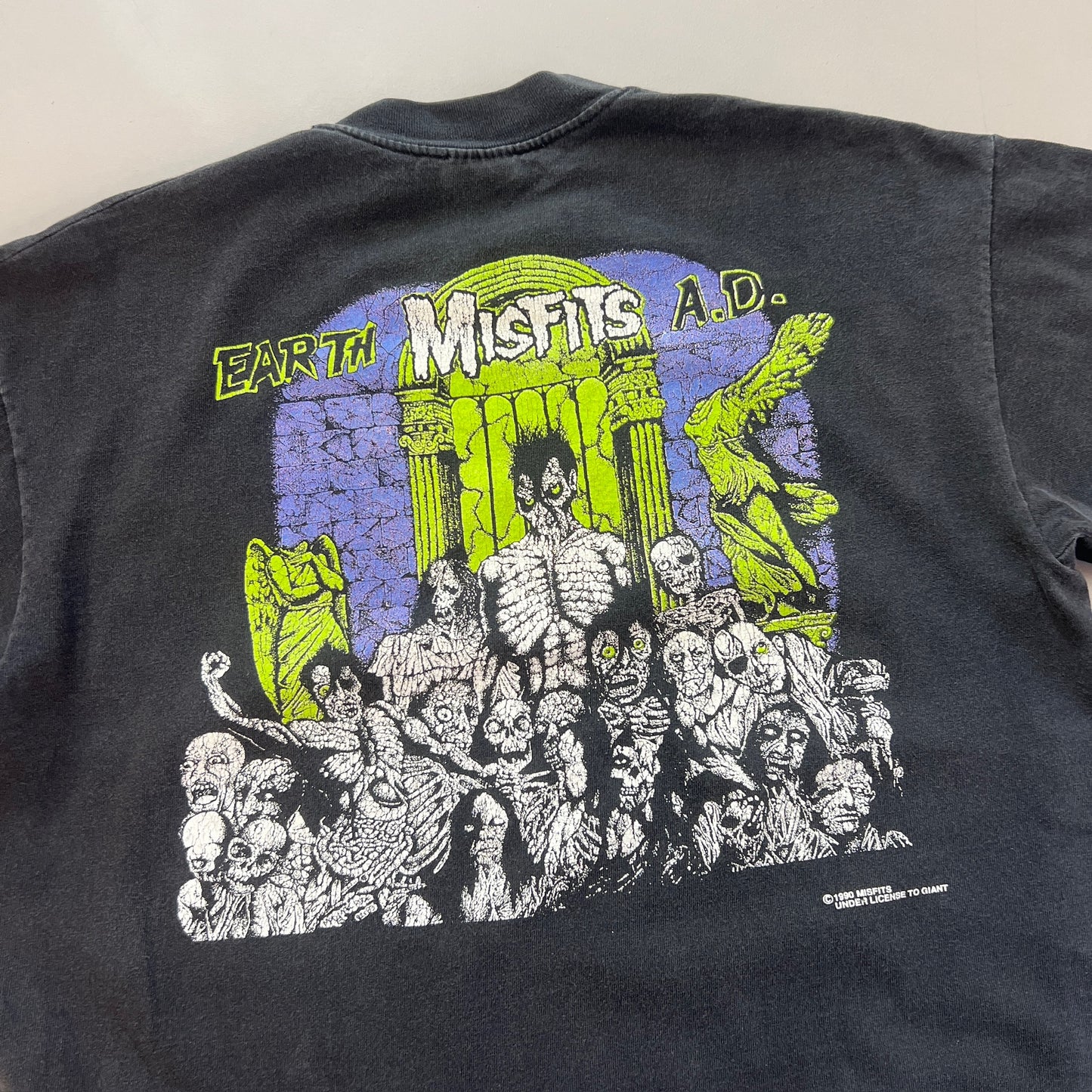 Large 1990 Misfits Earth A.D. Pushead T-shirt