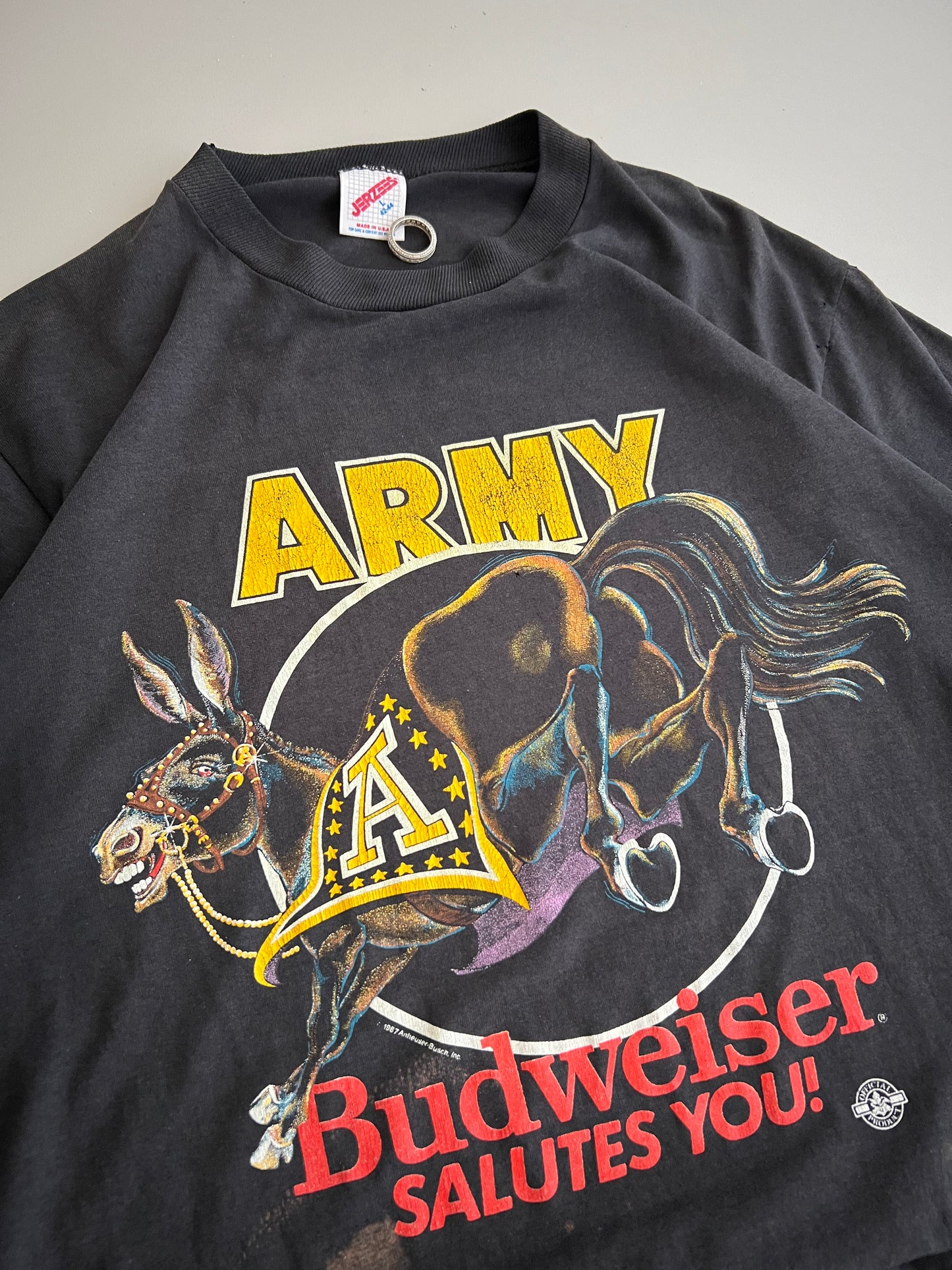 Large 1987 Army Budweiser T-shirt