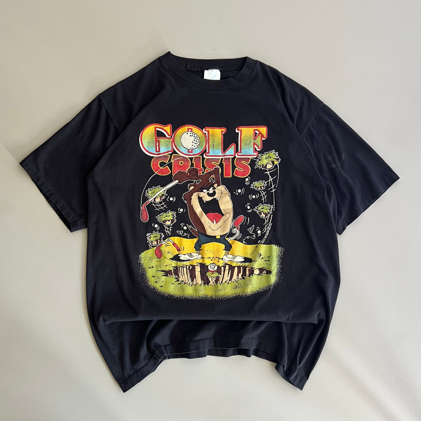 Large 1991 Taz Golf Crisis T-shirt