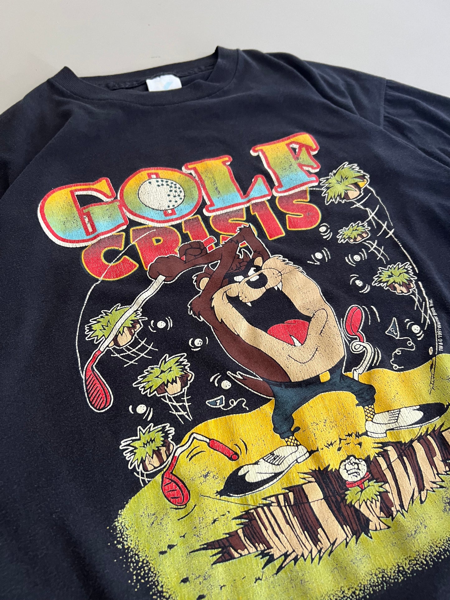 Large 1991 Taz Golf Crisis T-shirt
