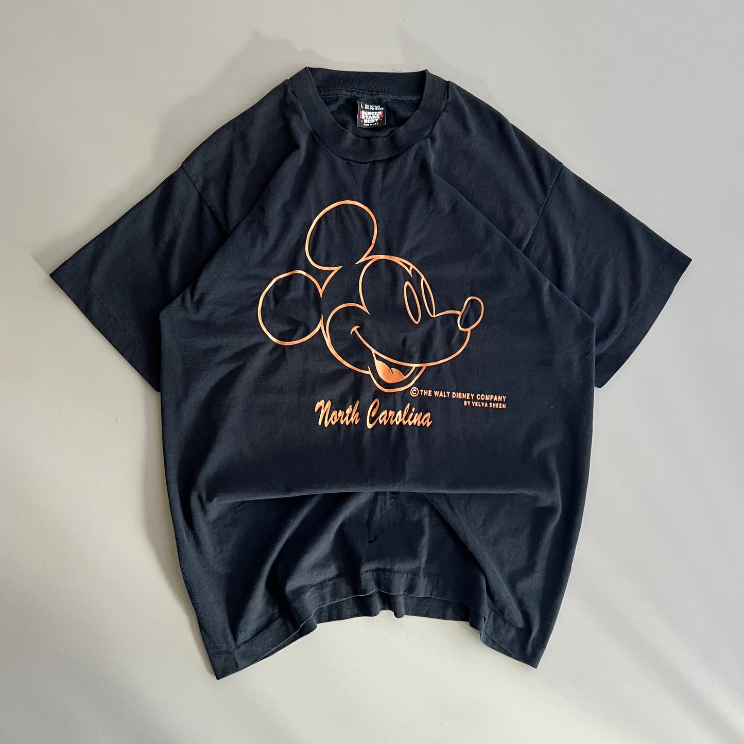 Large 90s Mickey-Mouse North Carolina T-shirt