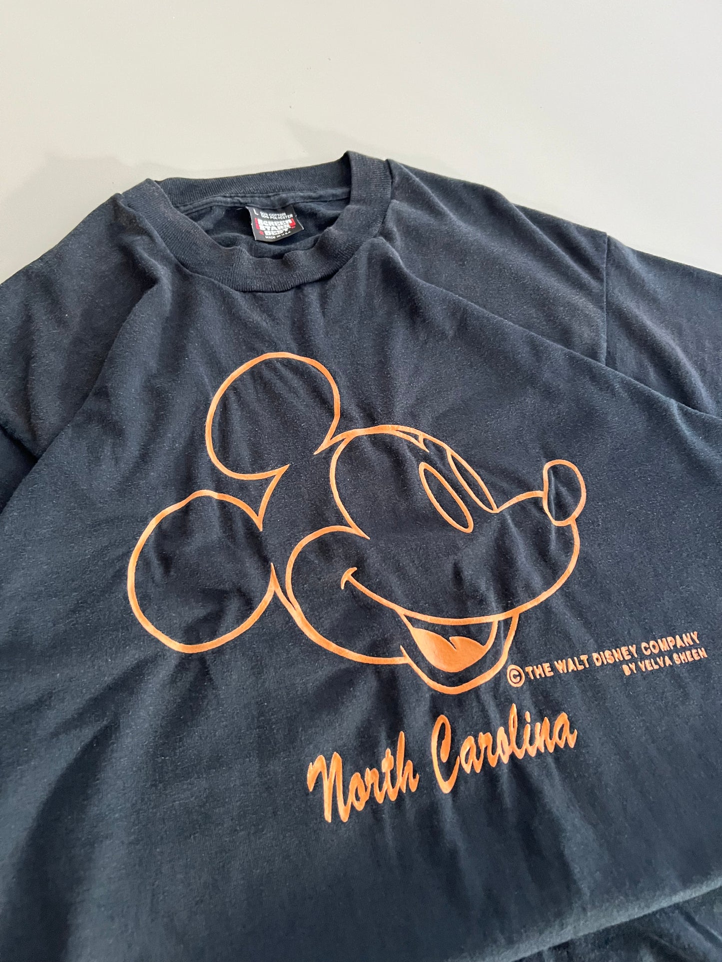Large 90s Mickey-Mouse North Carolina T-shirt