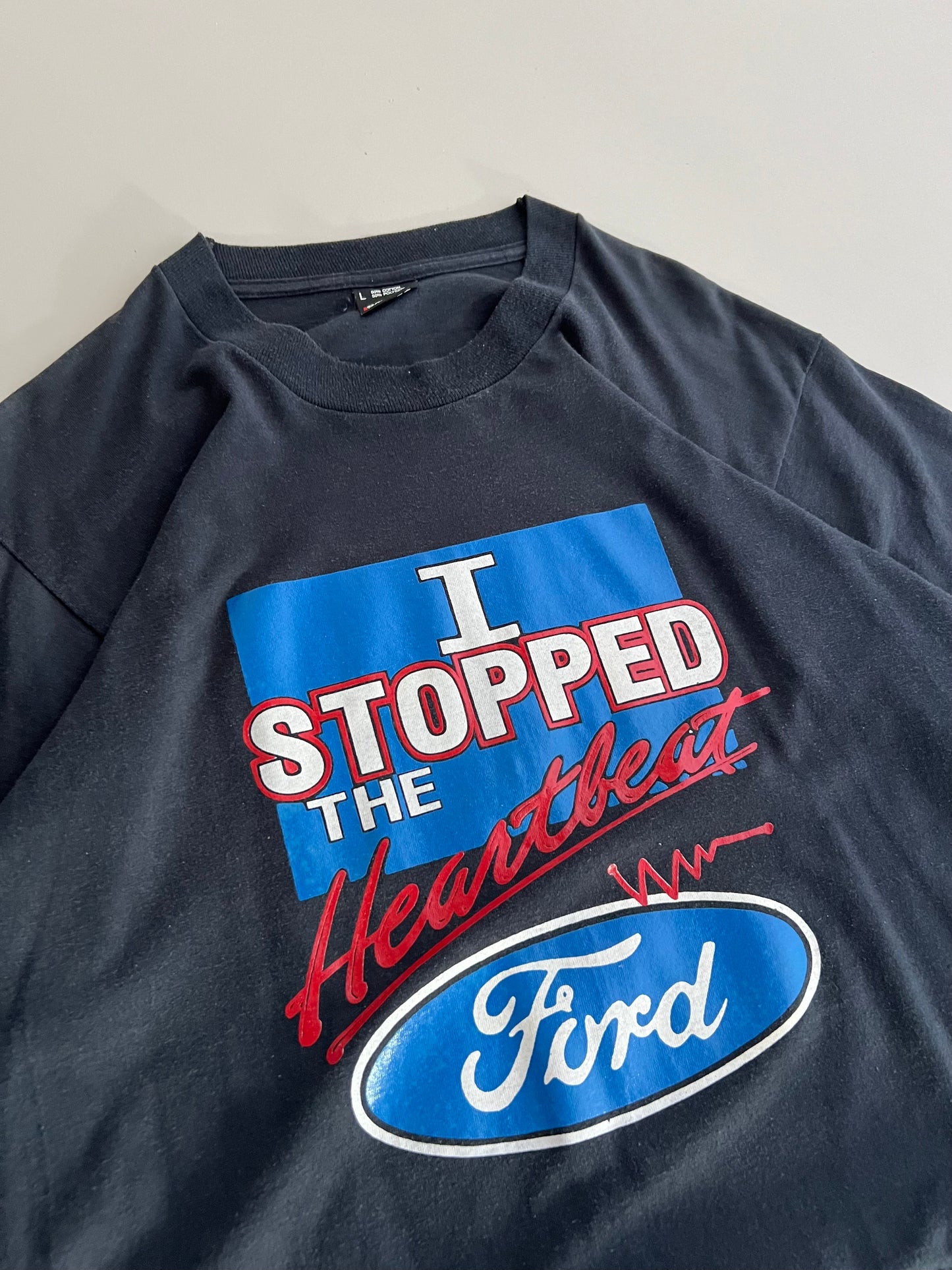 Large 80s I Stopped the Heartbeat Ford t-shirt