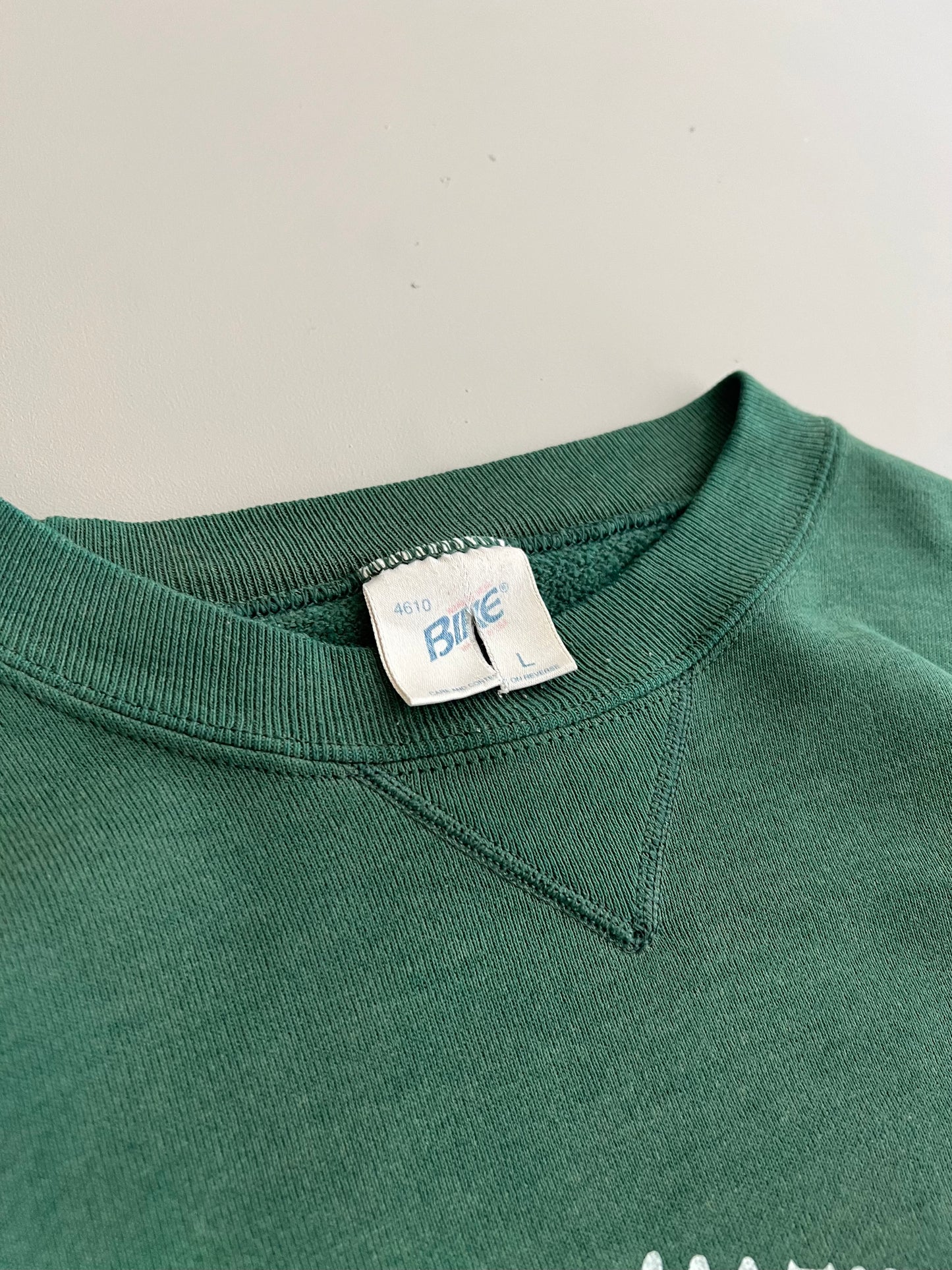 Large 90s Forest Green Bike Quality Threads Shop Merch Sweatshirt
