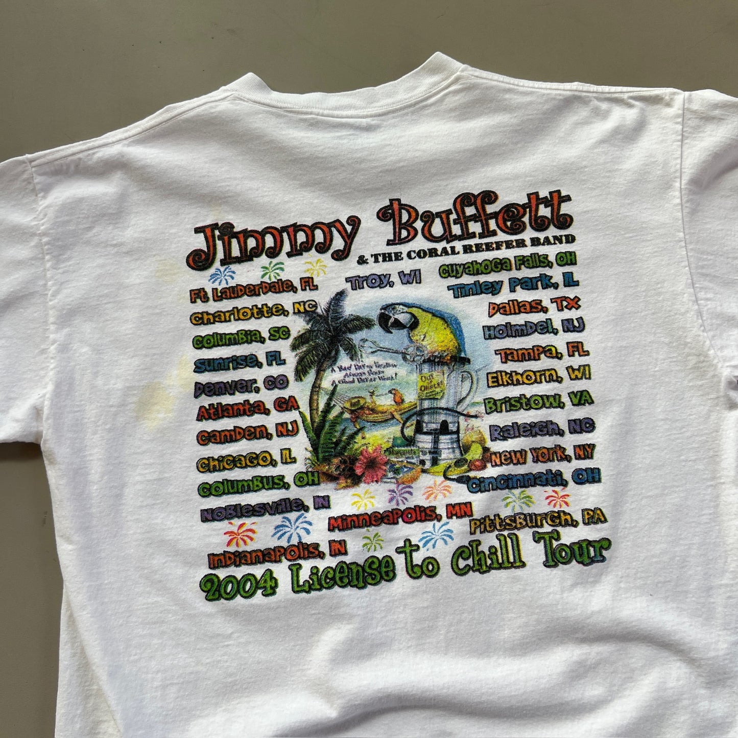 XL 2004 Jimmy Buffet License to Chill Tour T-shirt