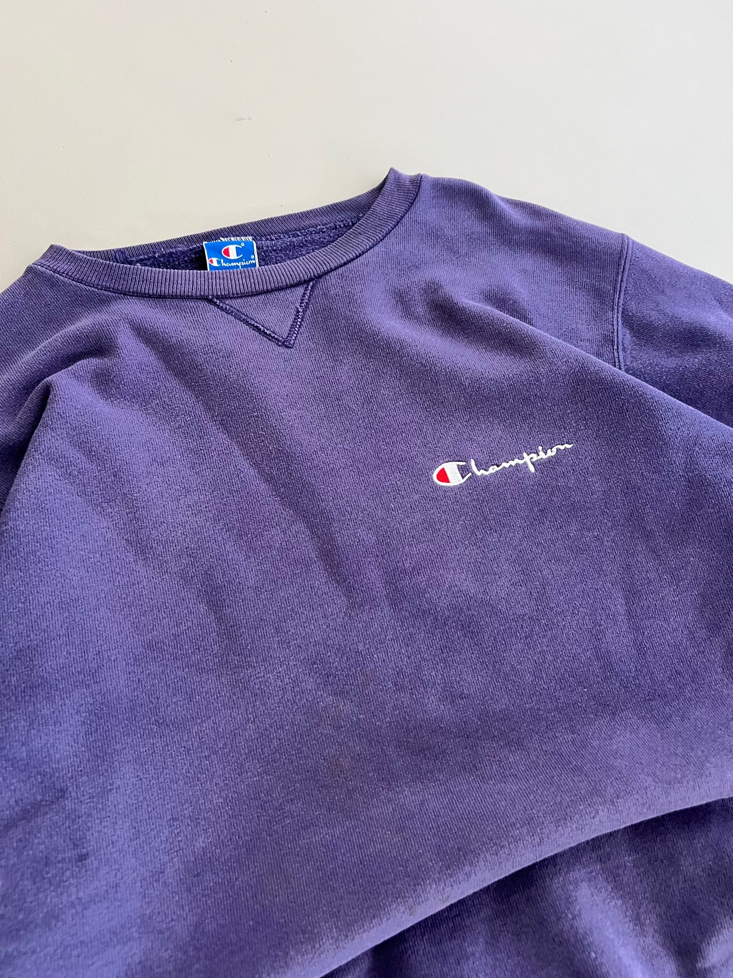 Large 90s Purple Champion Blank Sweatshirt
