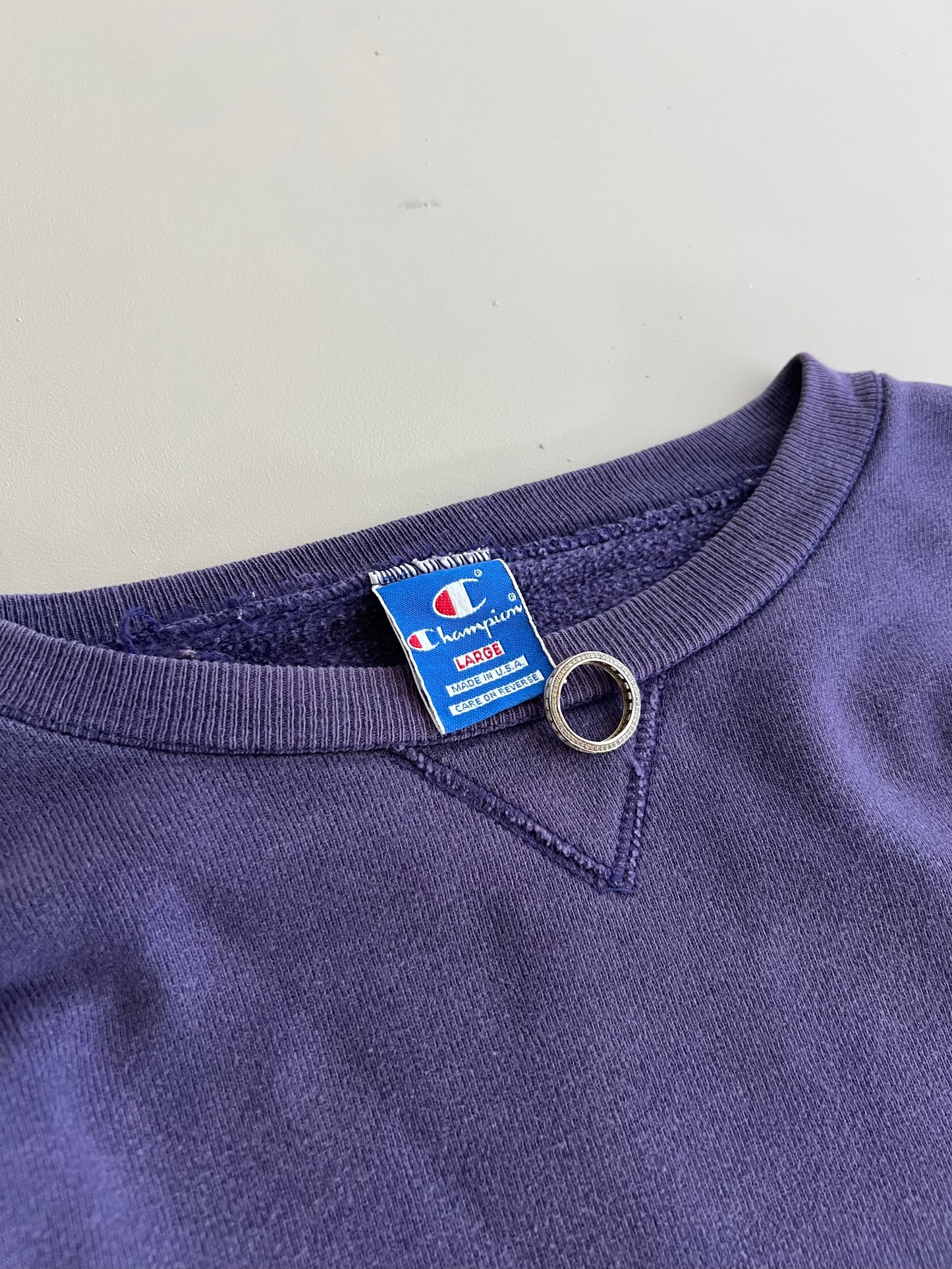 Large 90s Purple Champion Blank Sweatshirt