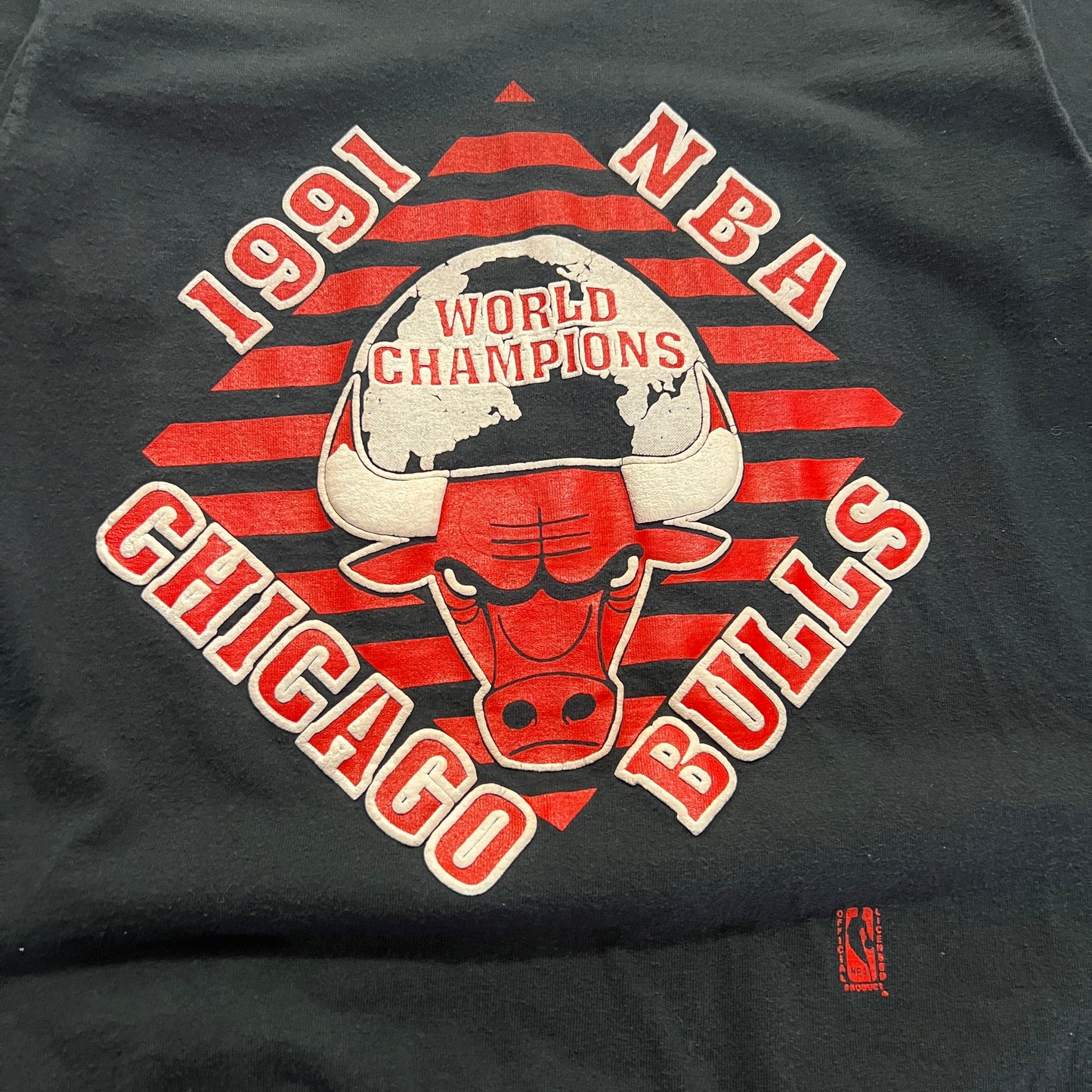 Large 1991 Chicago Bulls NBA World Champs T-shirt