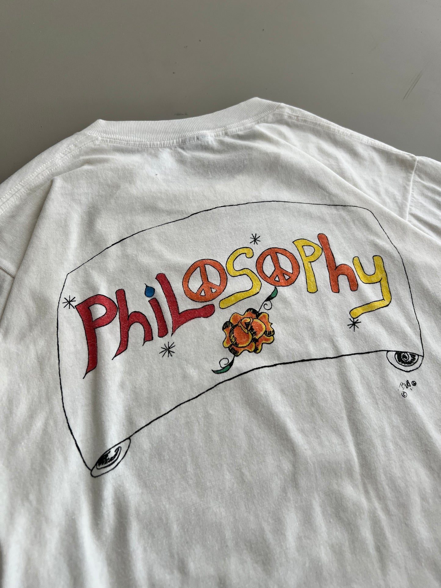 Large 80s Grateful Dead Philosophy Phil Lesh T-shirt