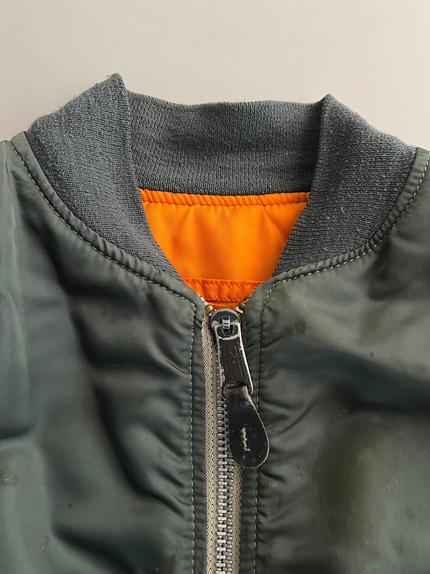 Large 80s Reversible Military Bomber Jacket