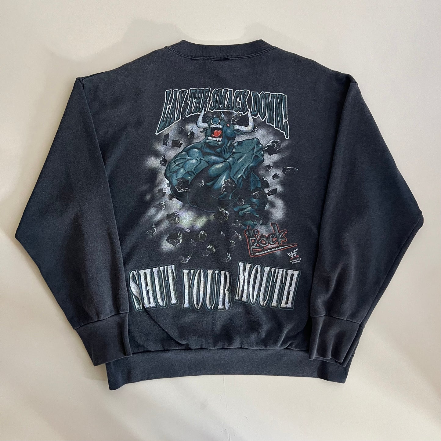 Large 90s The Rock WWF Know Your Role Sweatshirt