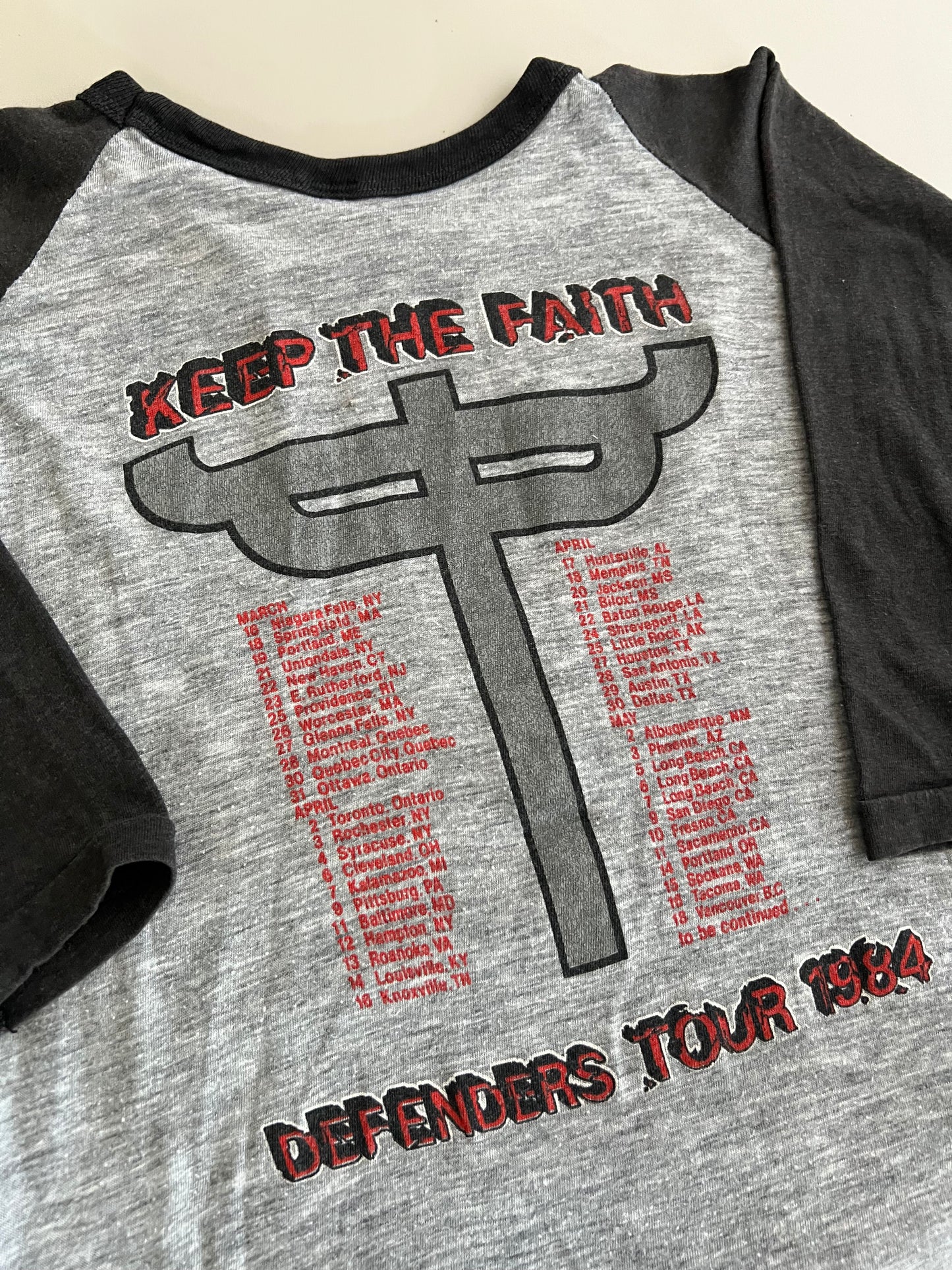 Small 1984 Judas Priest Defenders Tour Raglan