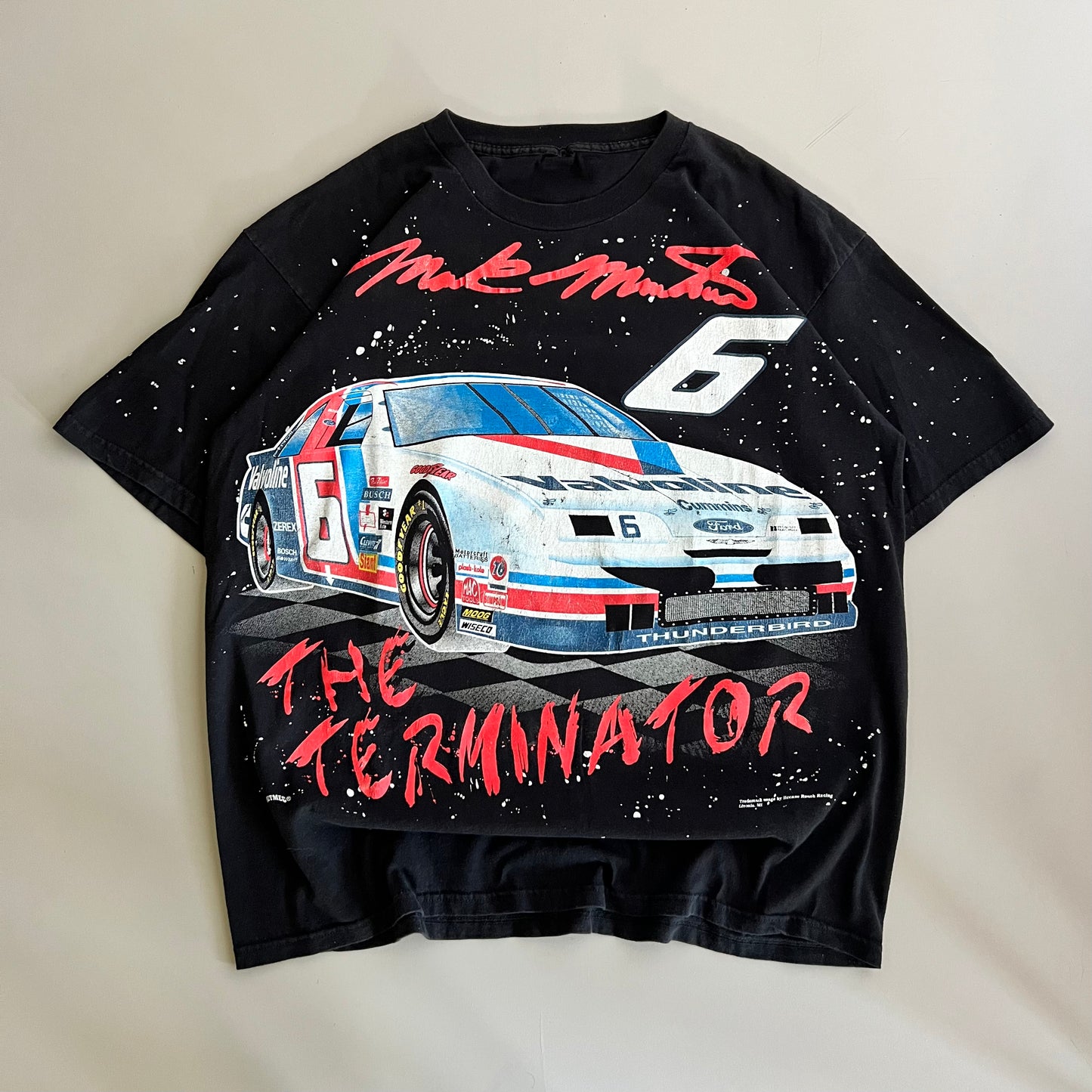 2XL 90s Mark Martin Splatter AOP T-shirt