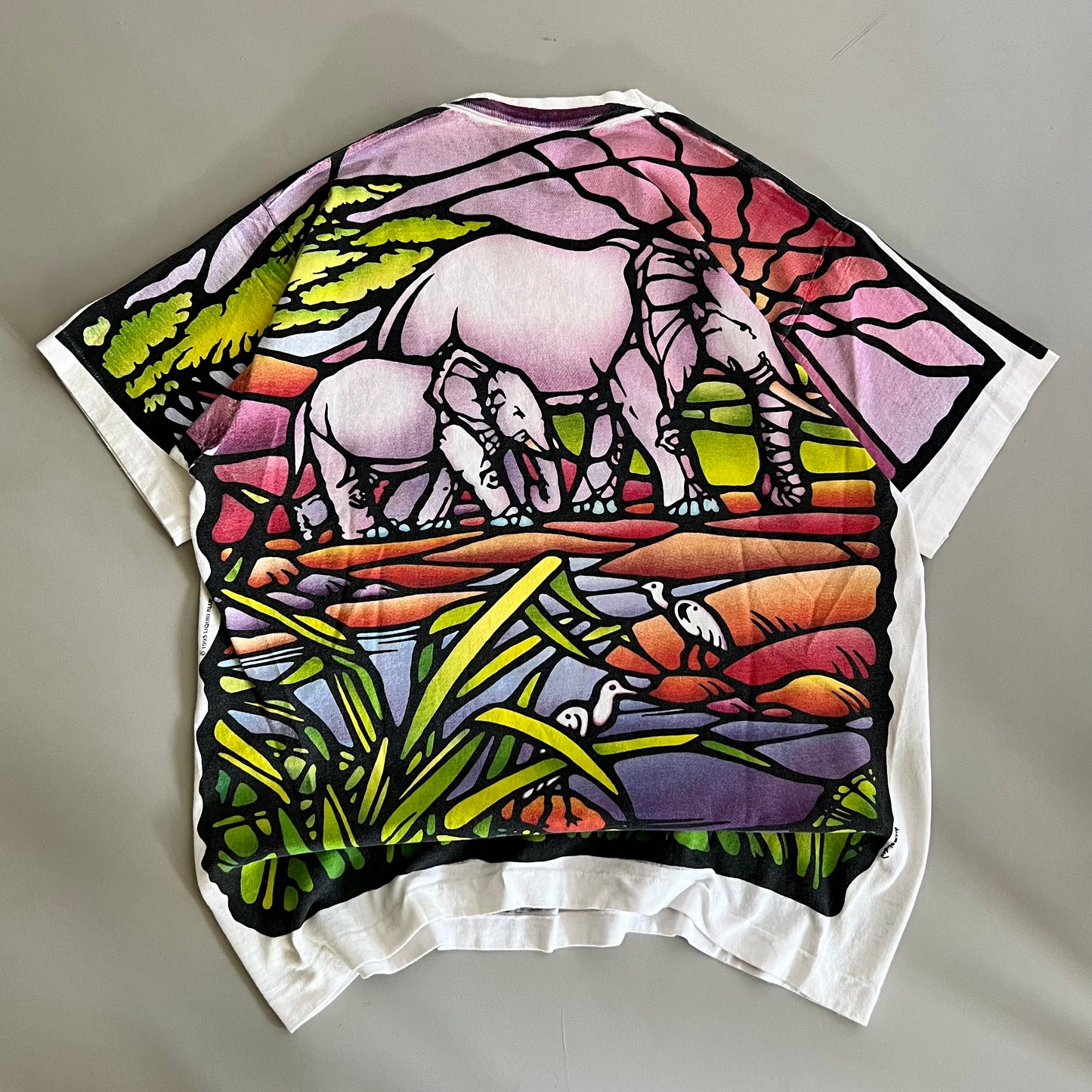 XL 1993 Liquid Blue Stained Glass AOP T-shirt