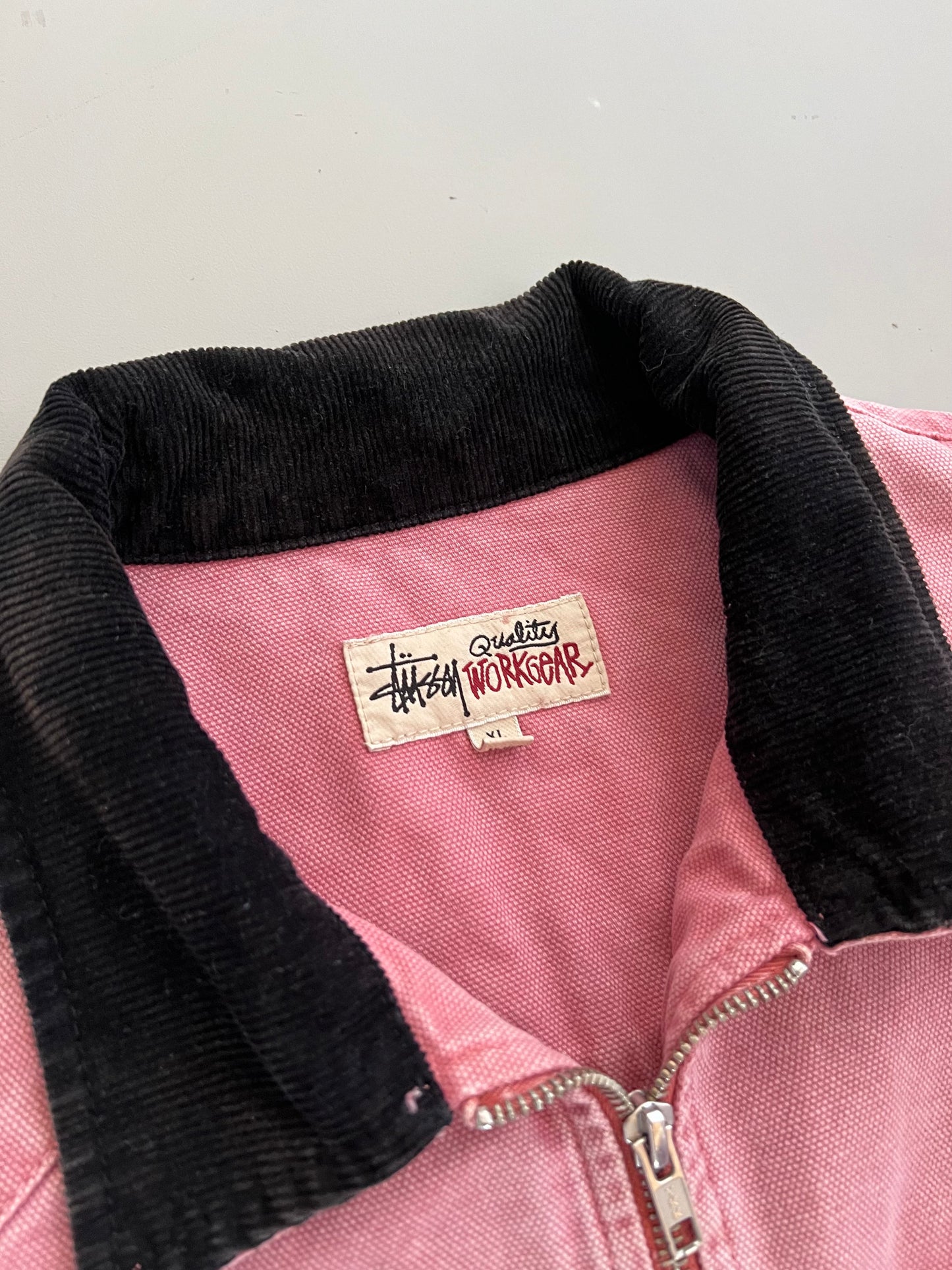 XL Pink Stussy Quality Workwear Jacket