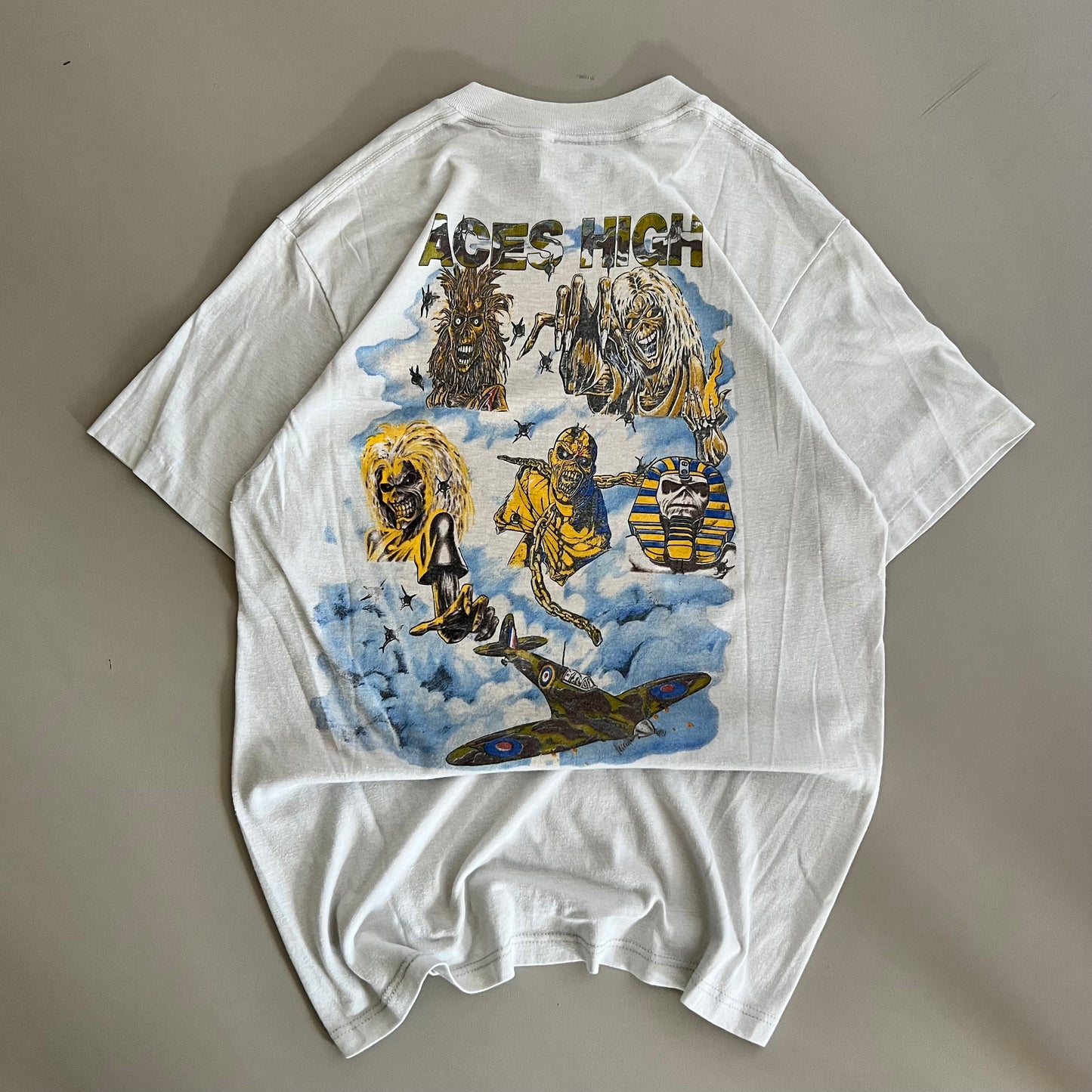 Large 1984 Iron Maiden Aces High T-shirt