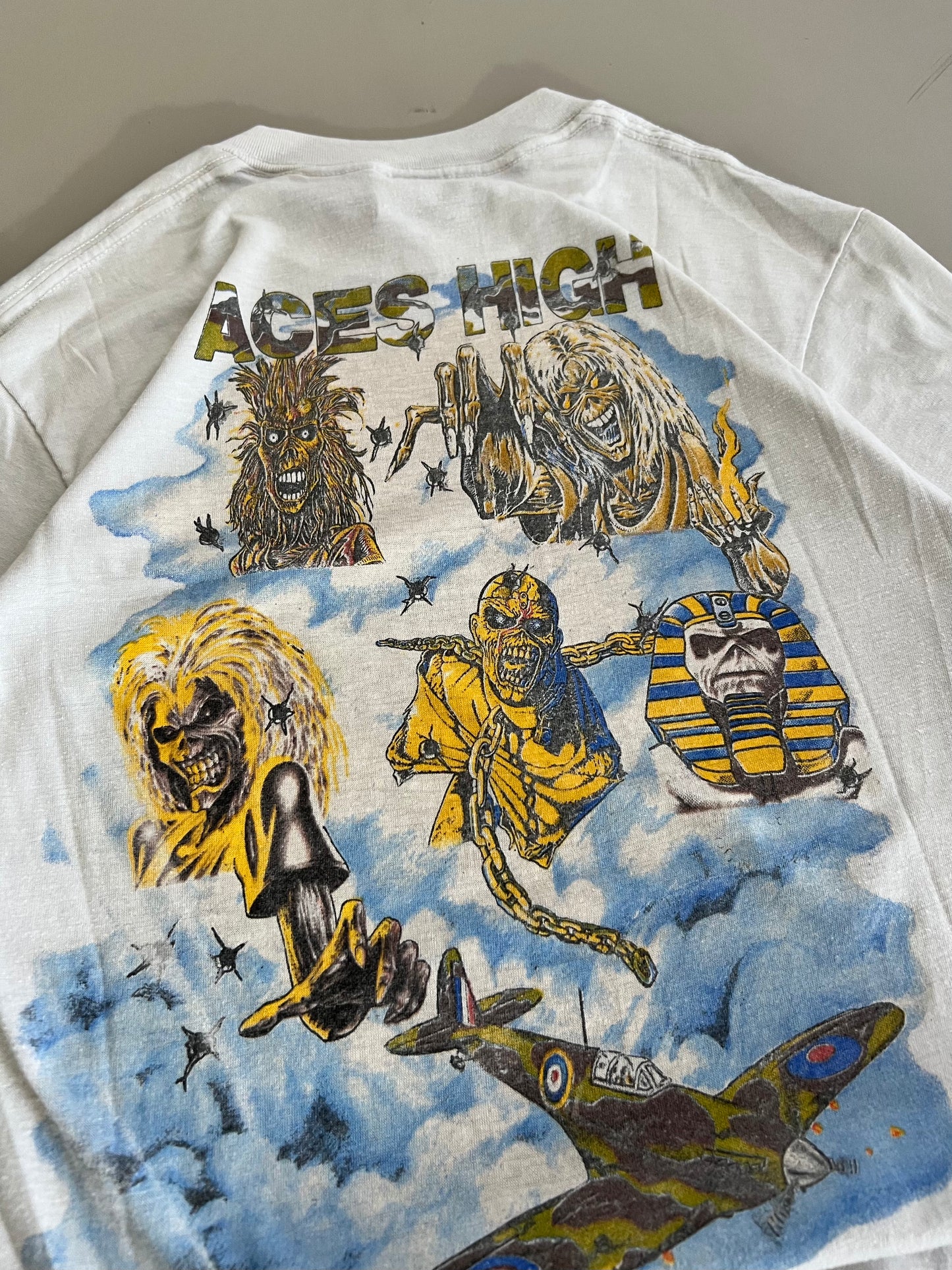 Large 1984 Iron Maiden Aces High T-shirt