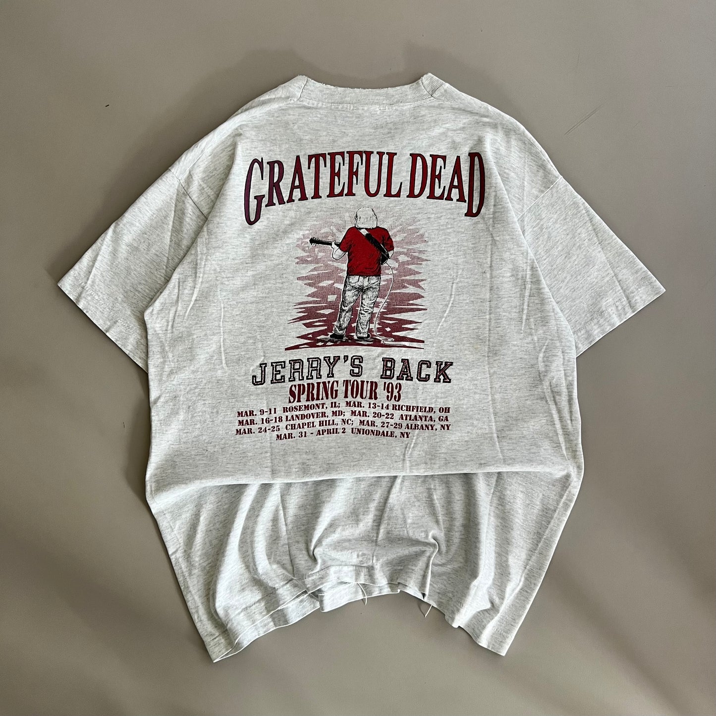 Large 1993 Grateful Dead Jerry's Back Tour T-shirt