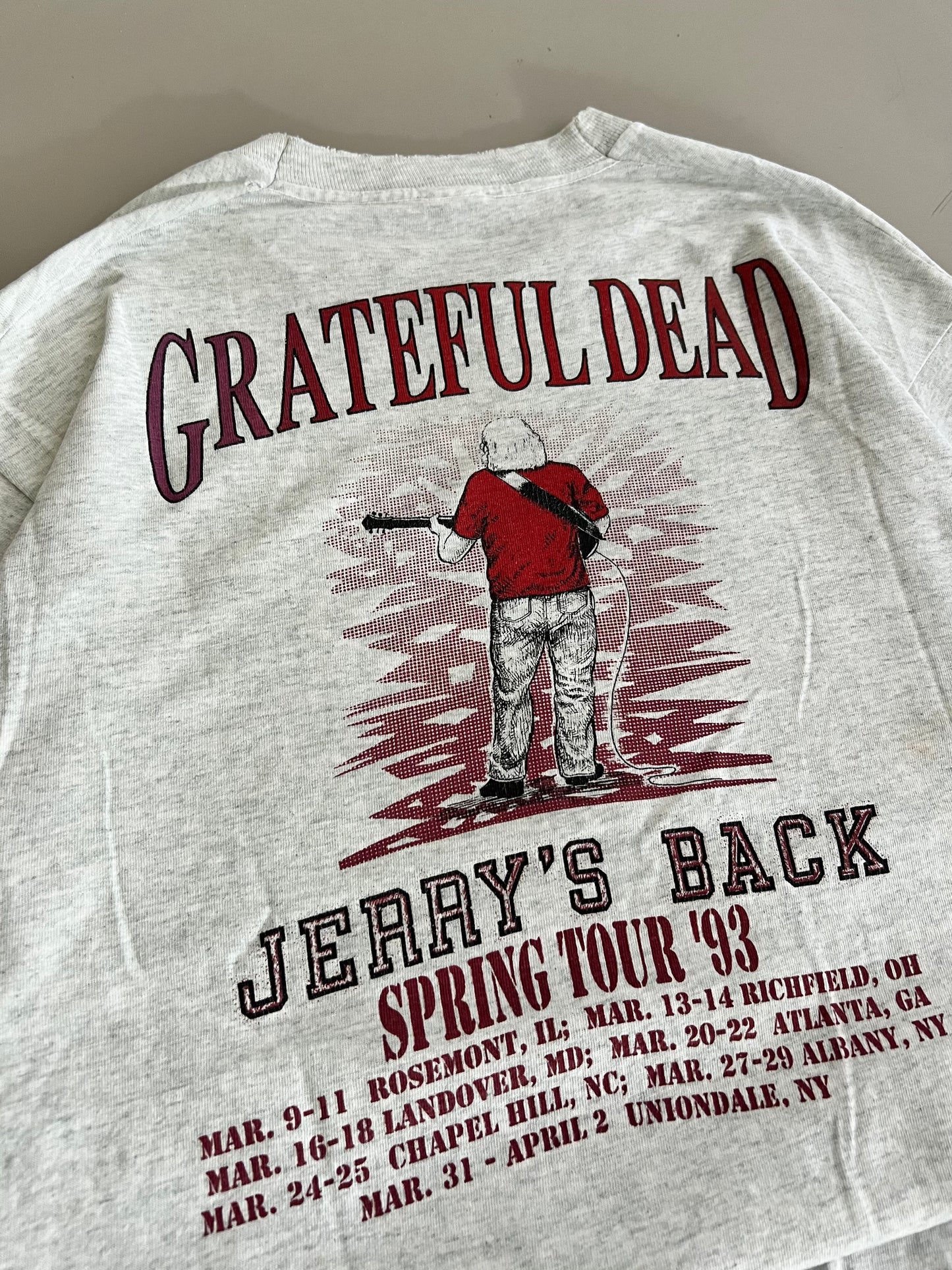 Large 1993 Grateful Dead Jerry's Back Tour T-shirt