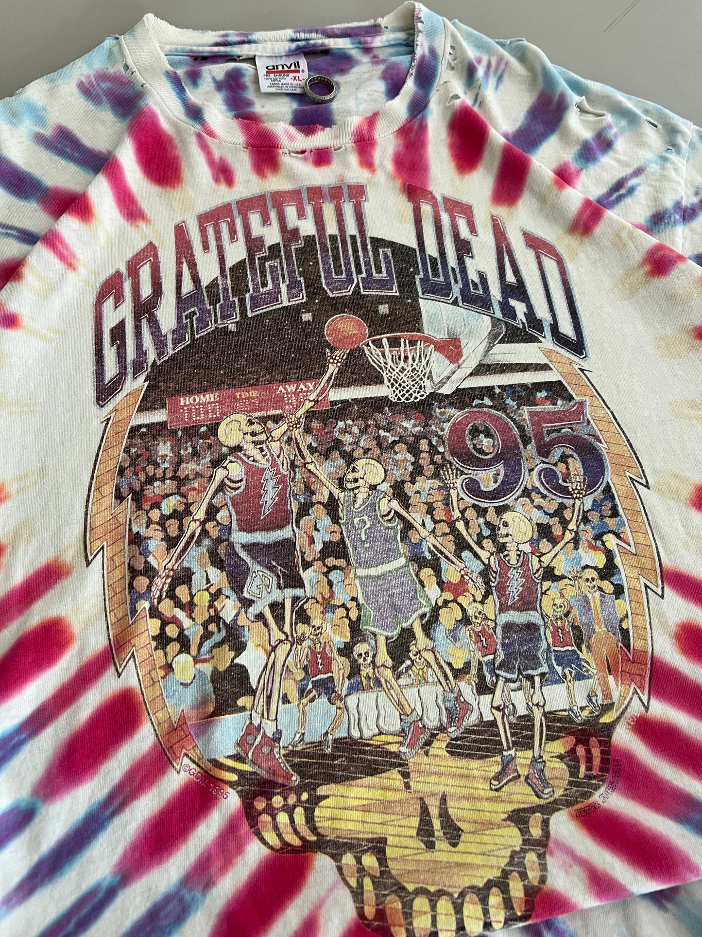 XL 1995 Grateful Dead Basketball T-shirt
