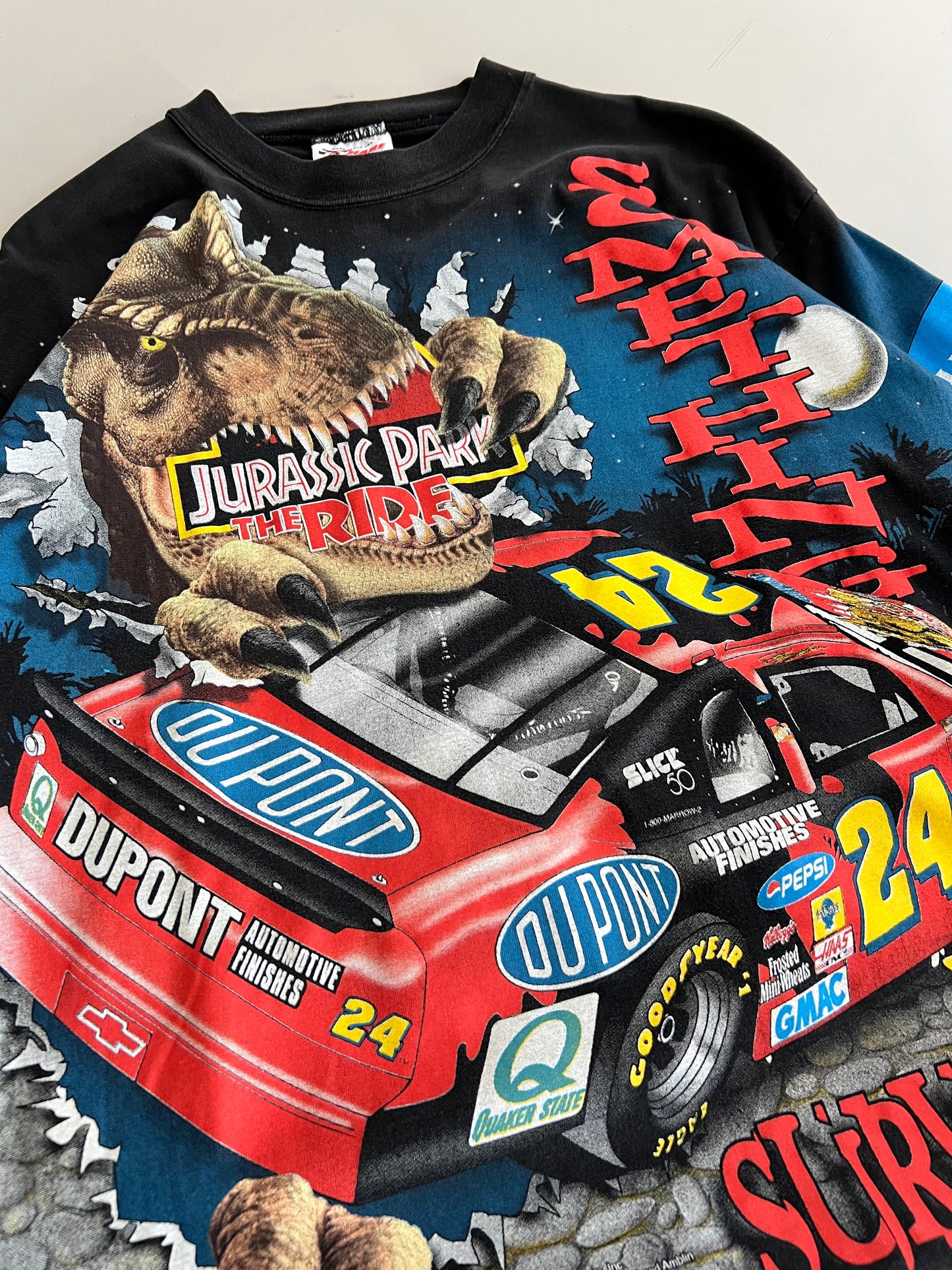 Large 1997 Jeff Gordon Jurassic Park AOP T-Shirt
