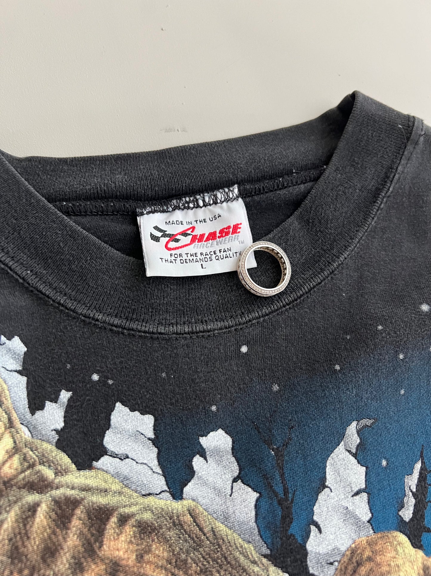 Large 1997 Jeff Gordon Jurassic Park AOP T-Shirt