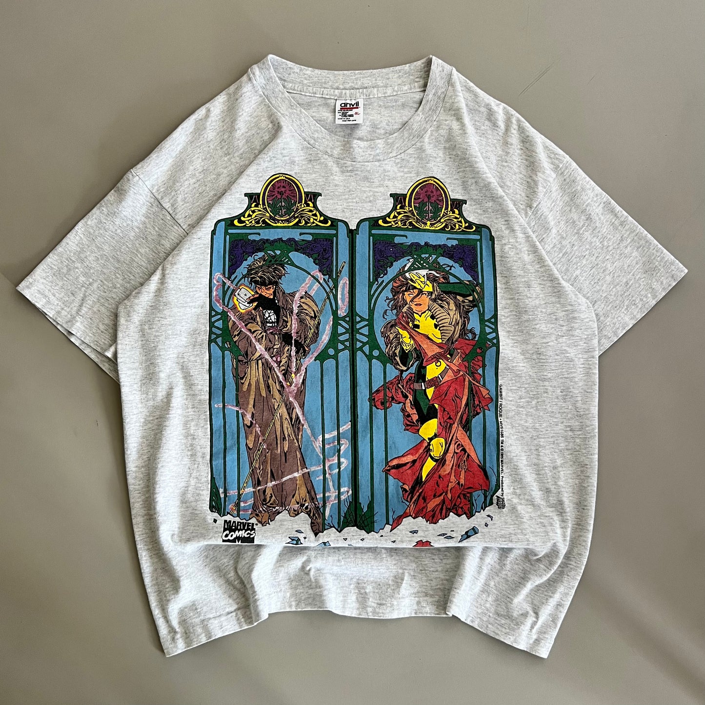 XL 1995 Marvel Gambit Rogue T-shirt