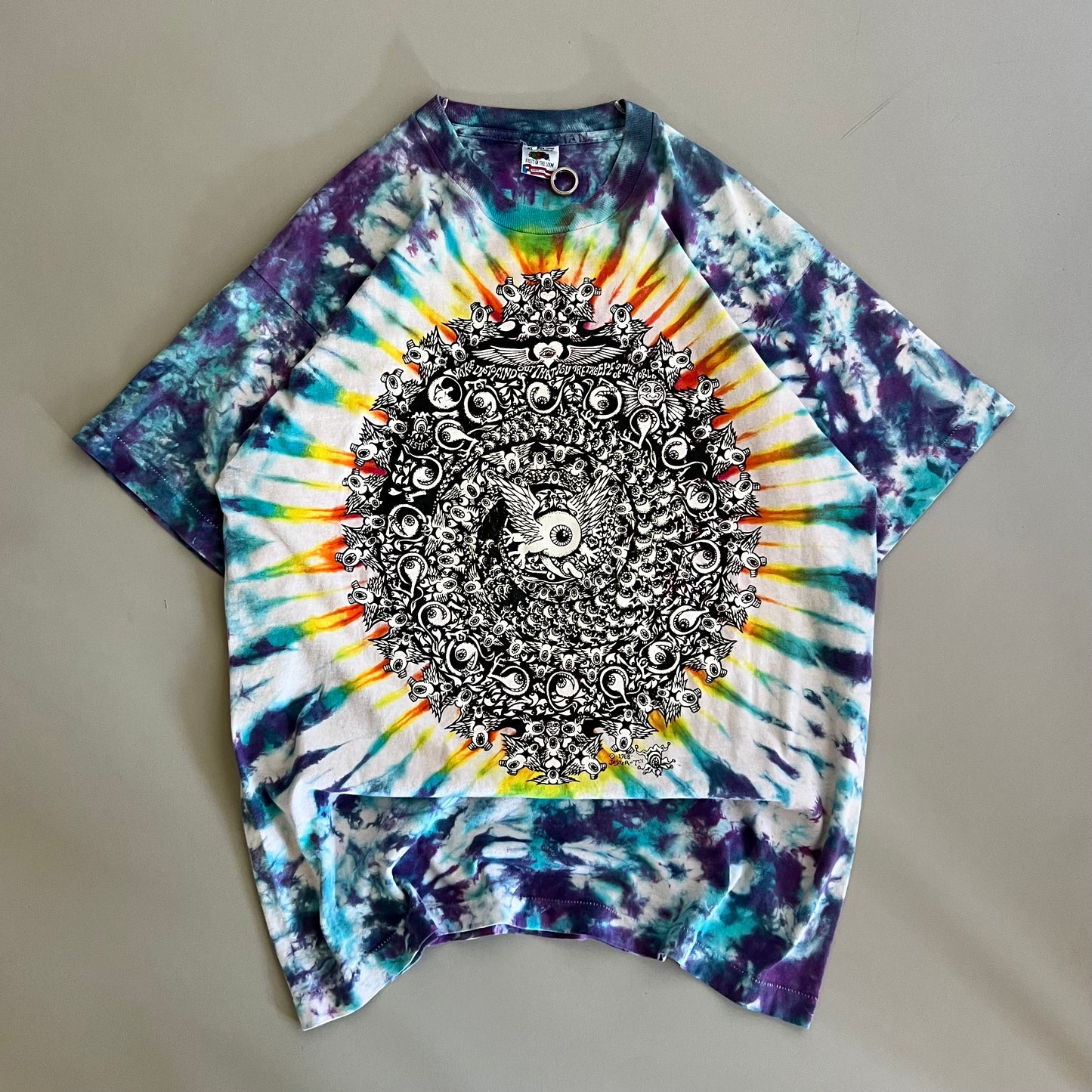XL 1988 Grateful Dead Eyes of the World Jester Psych T-shirt