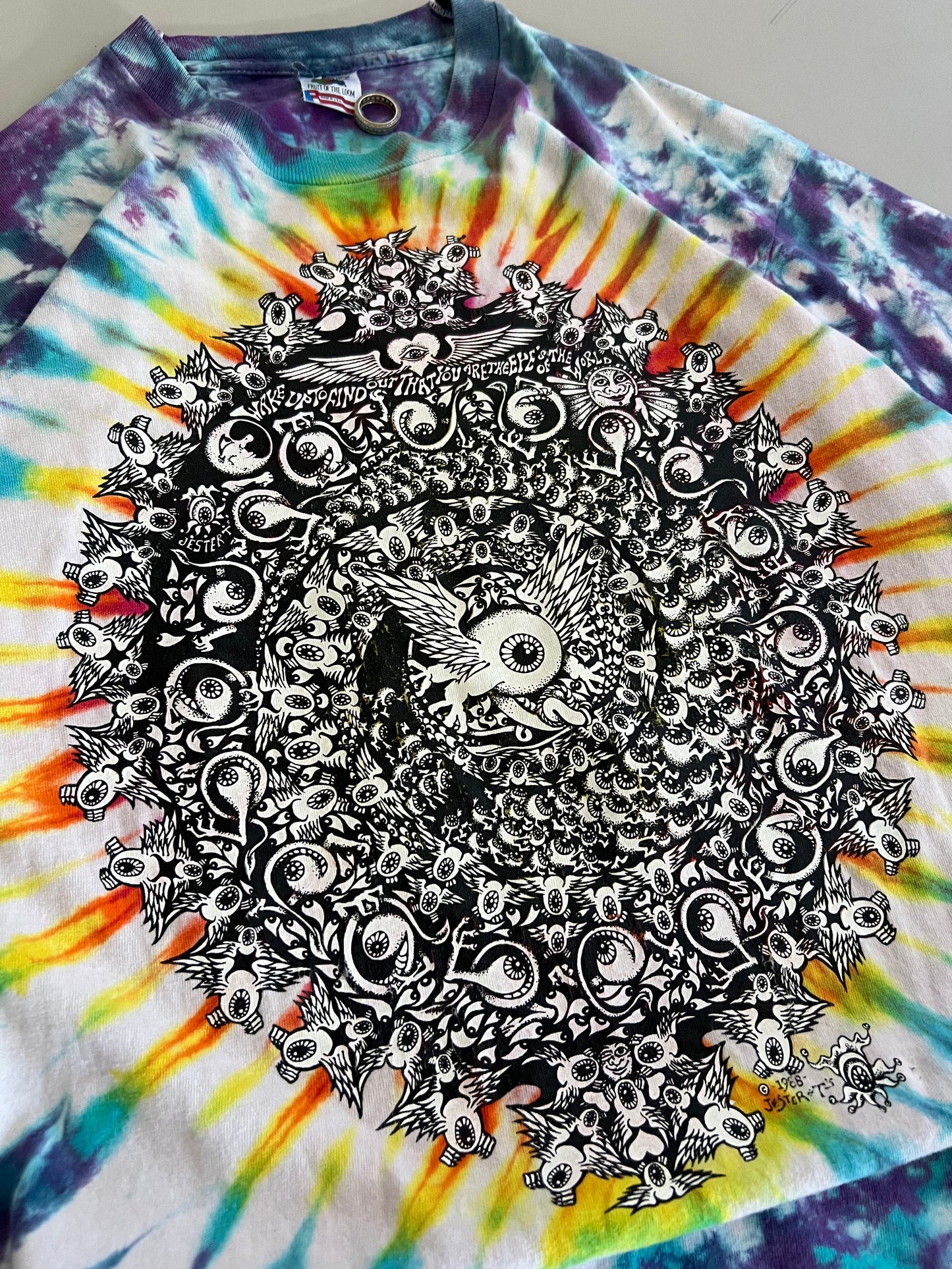 XL 1988 Grateful Dead Eyes of the World Jester Psych T-shirt