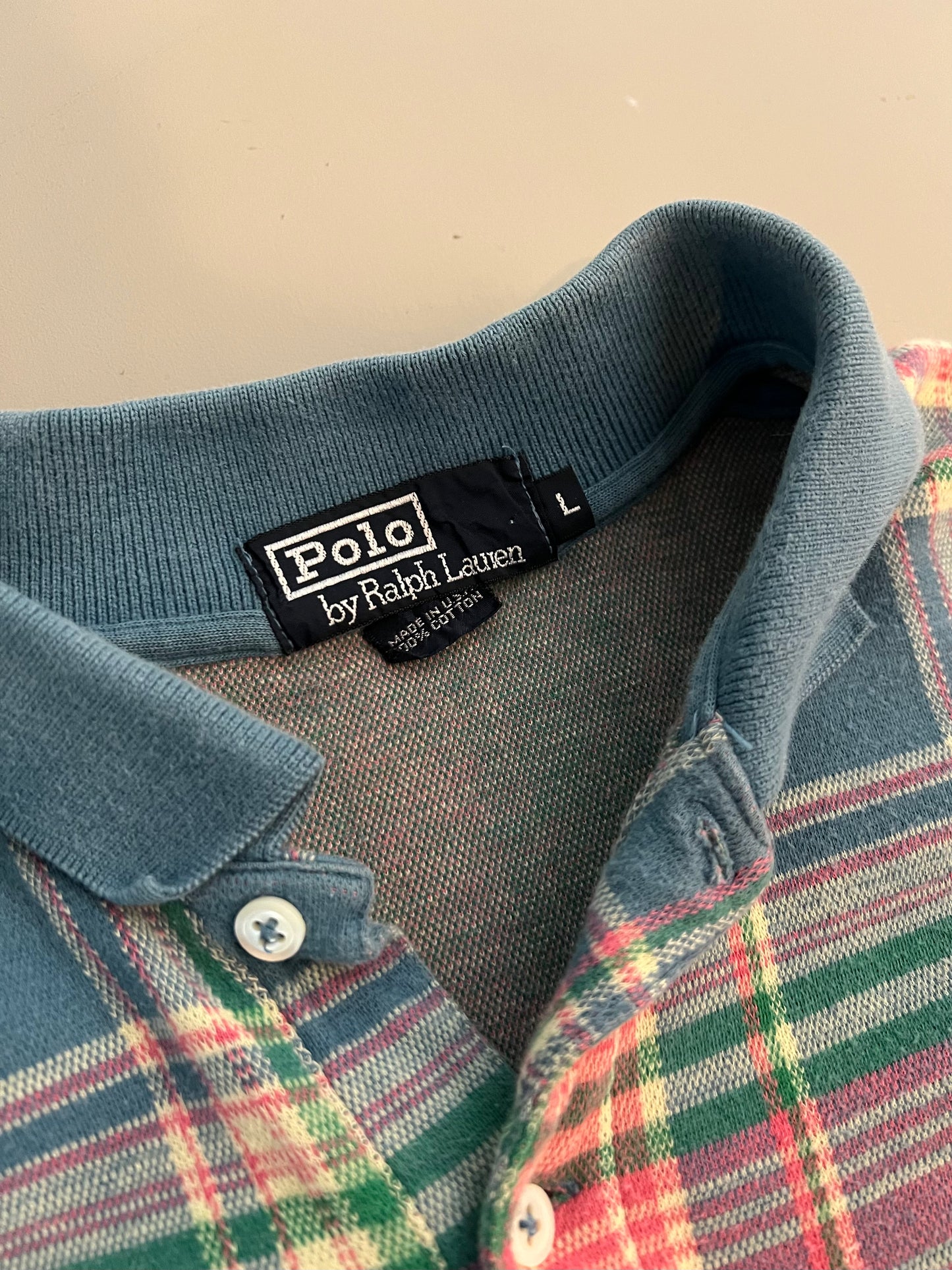 Large 90s Polo Ralph Lauren Pastel Collared Shirt