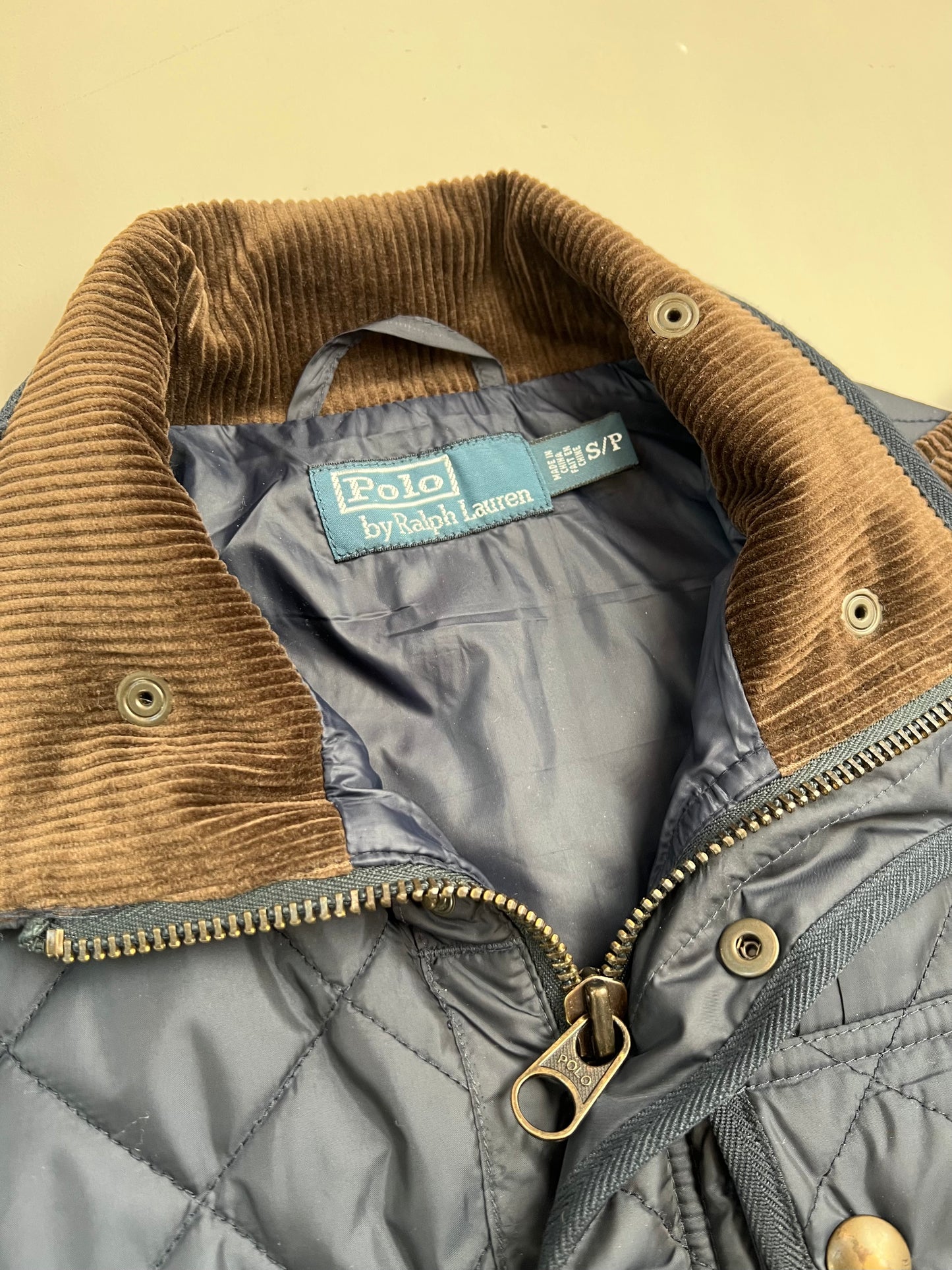 Small 90s Polo Ralph Lauren Corduroy Collar Puffer Vest