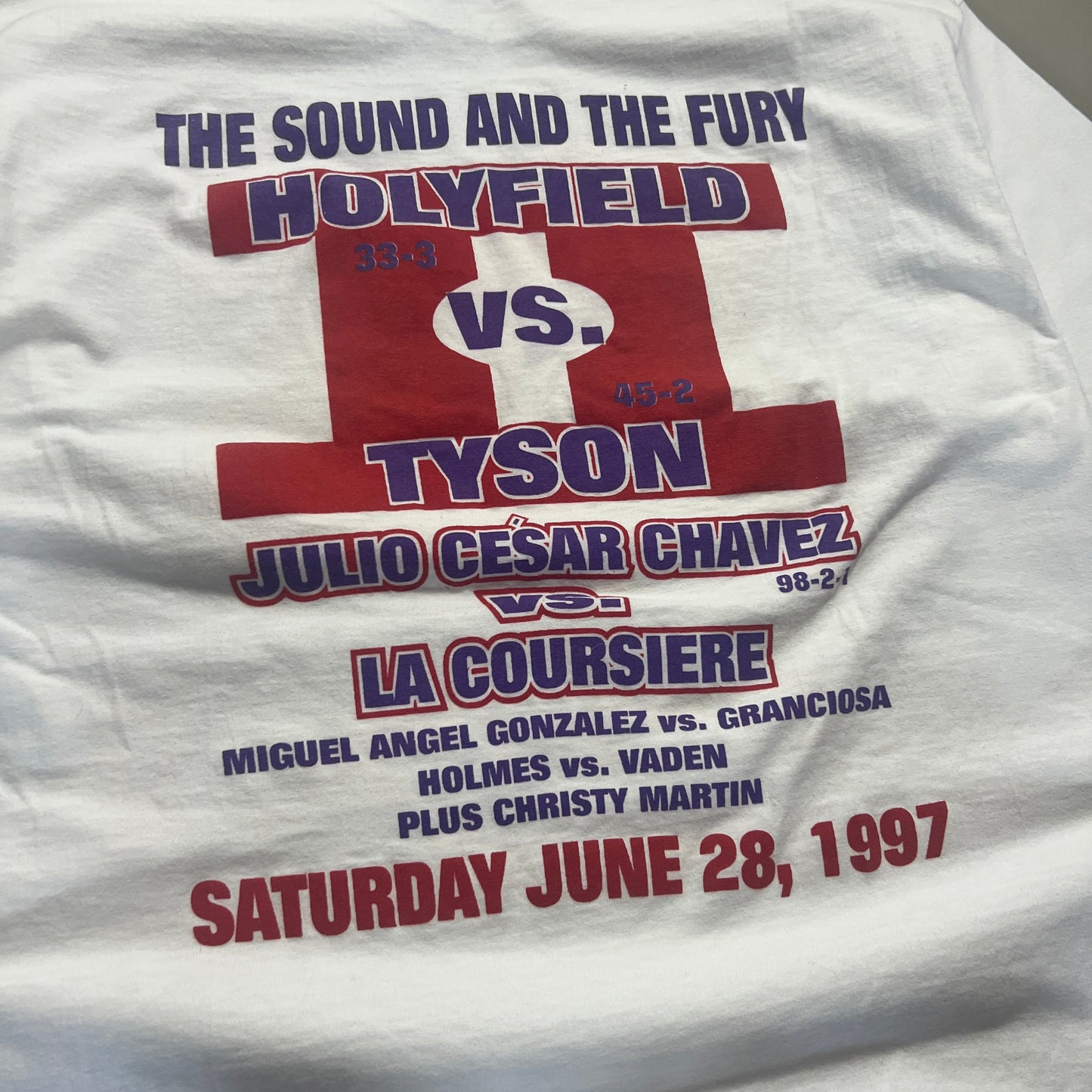 XL 1997 The Sound and the Fury: Holyfield-Tyson II T-shirt
