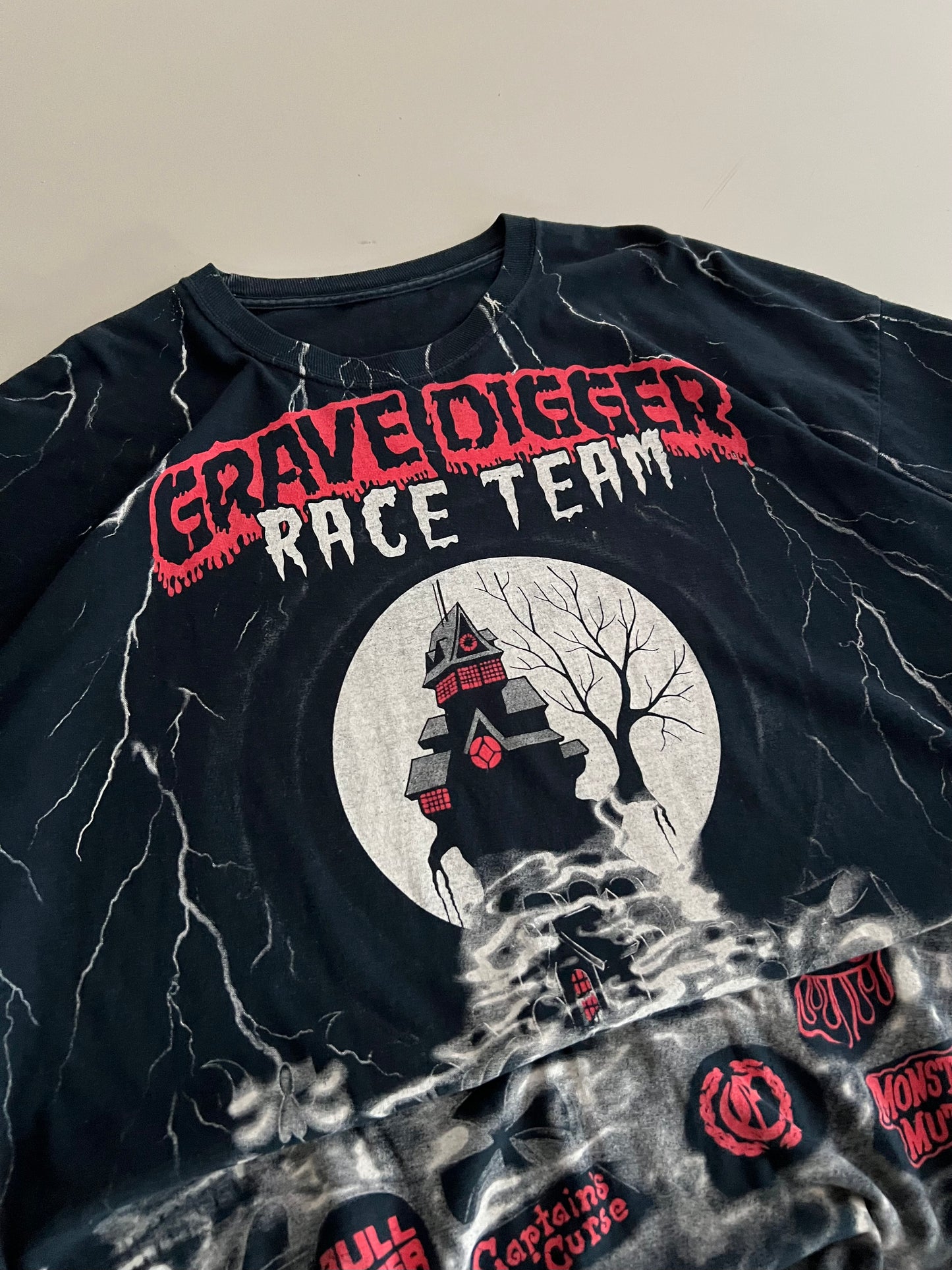 2XL 2000s Grave Digger Race Team AOP Long Sleeve Shirt