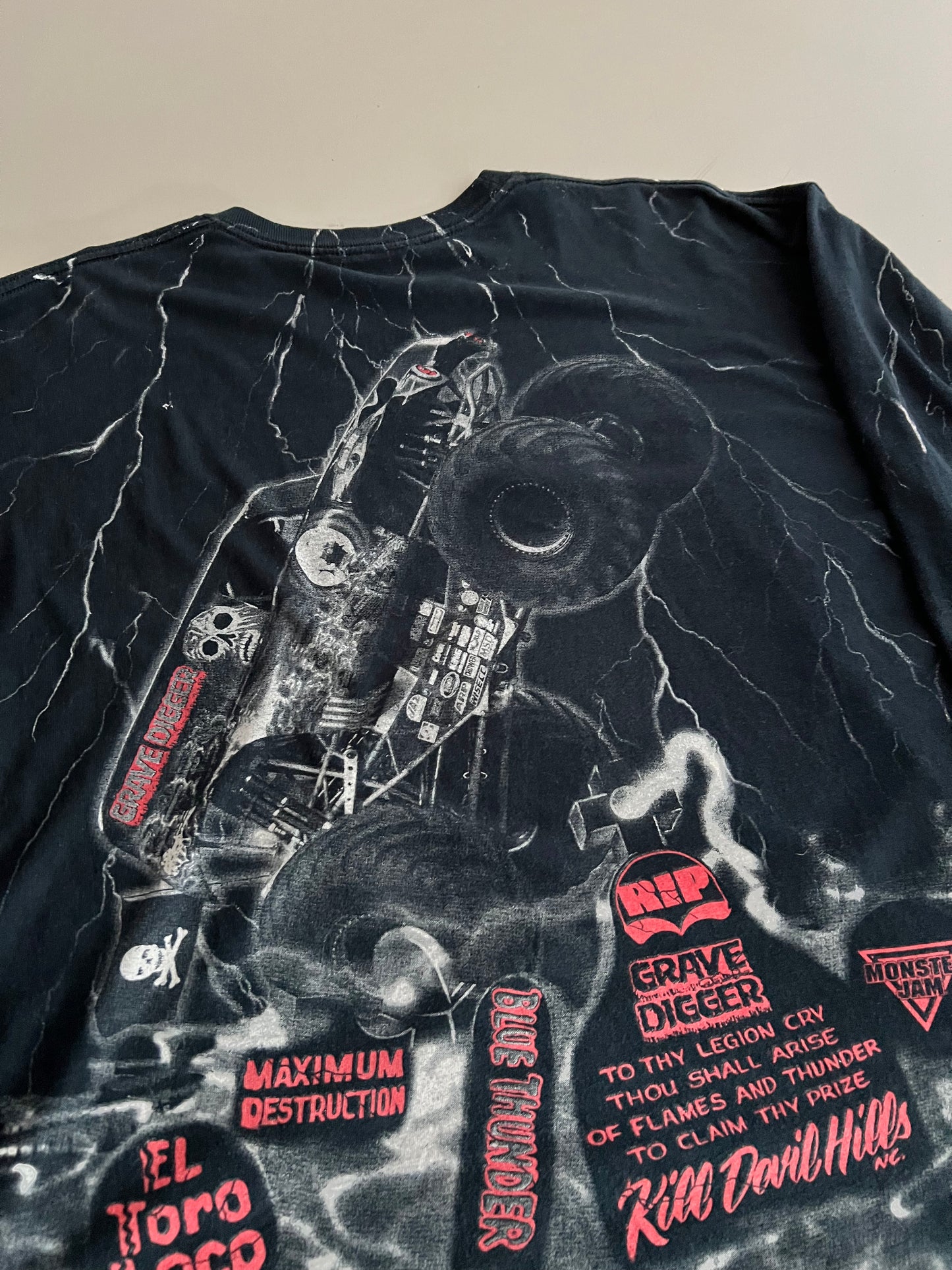 2XL 2000s Grave Digger Race Team AOP Long Sleeve Shirt