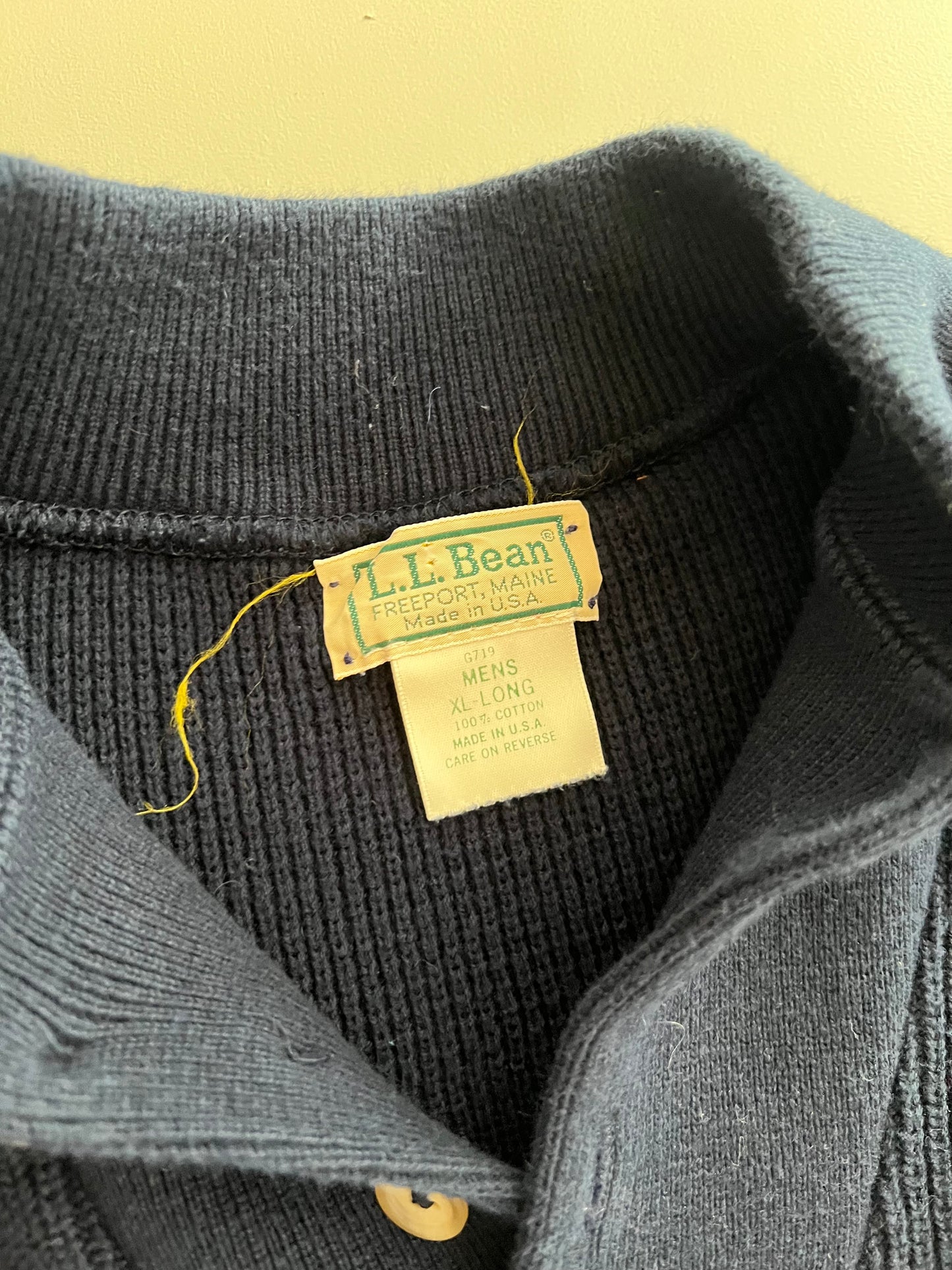XL 90s L.L Bean Cotton Henley Sweater