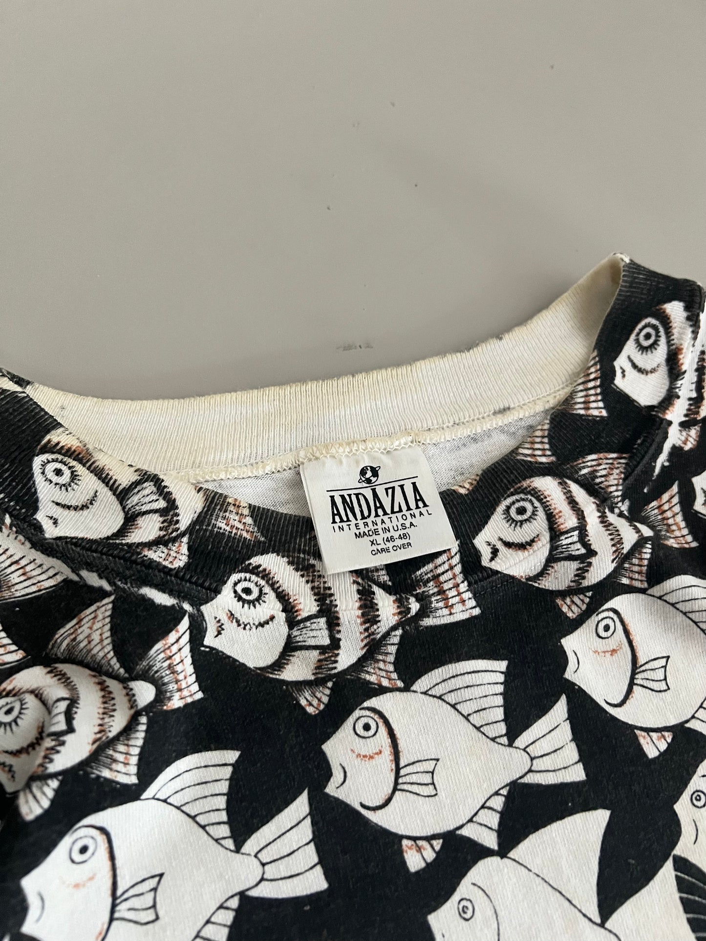 XL 90s MC Escher Sky and Water Art T-shirt