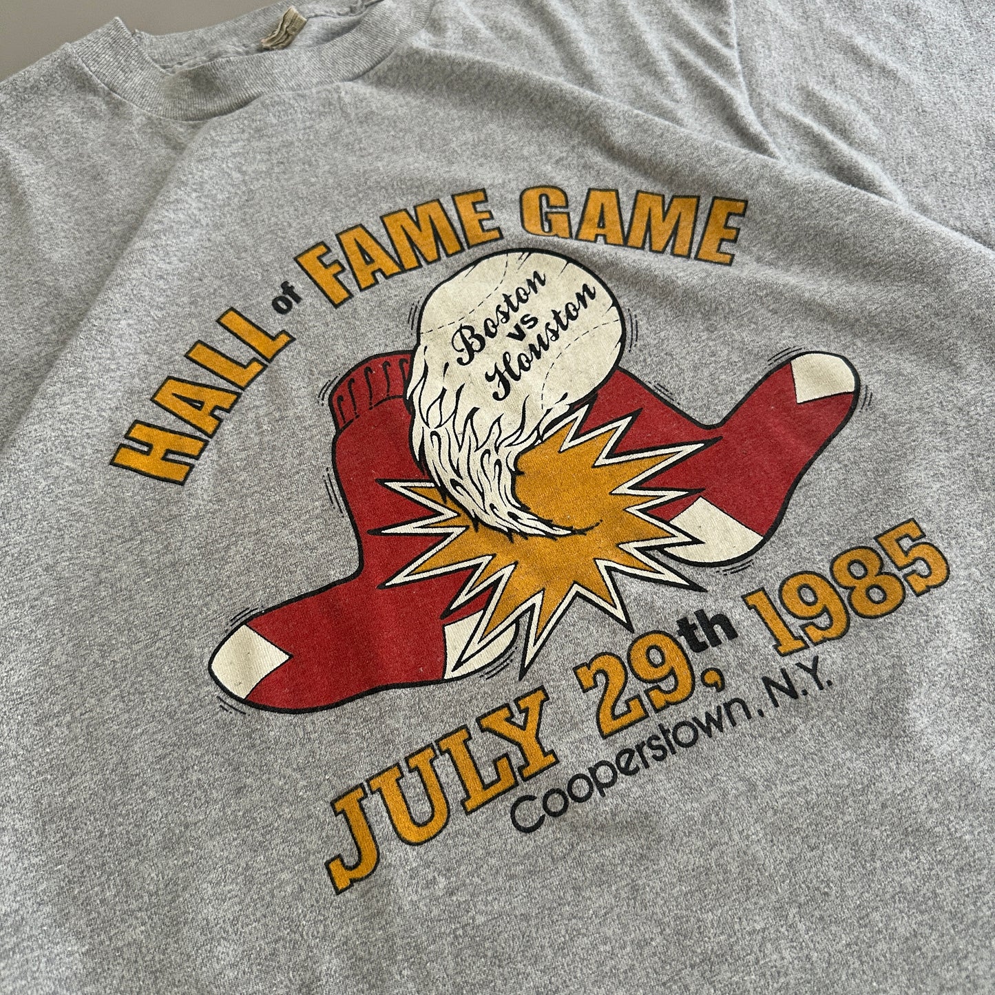 XL 1985 Hall of Fame Game Boston vs Houston T-shirt