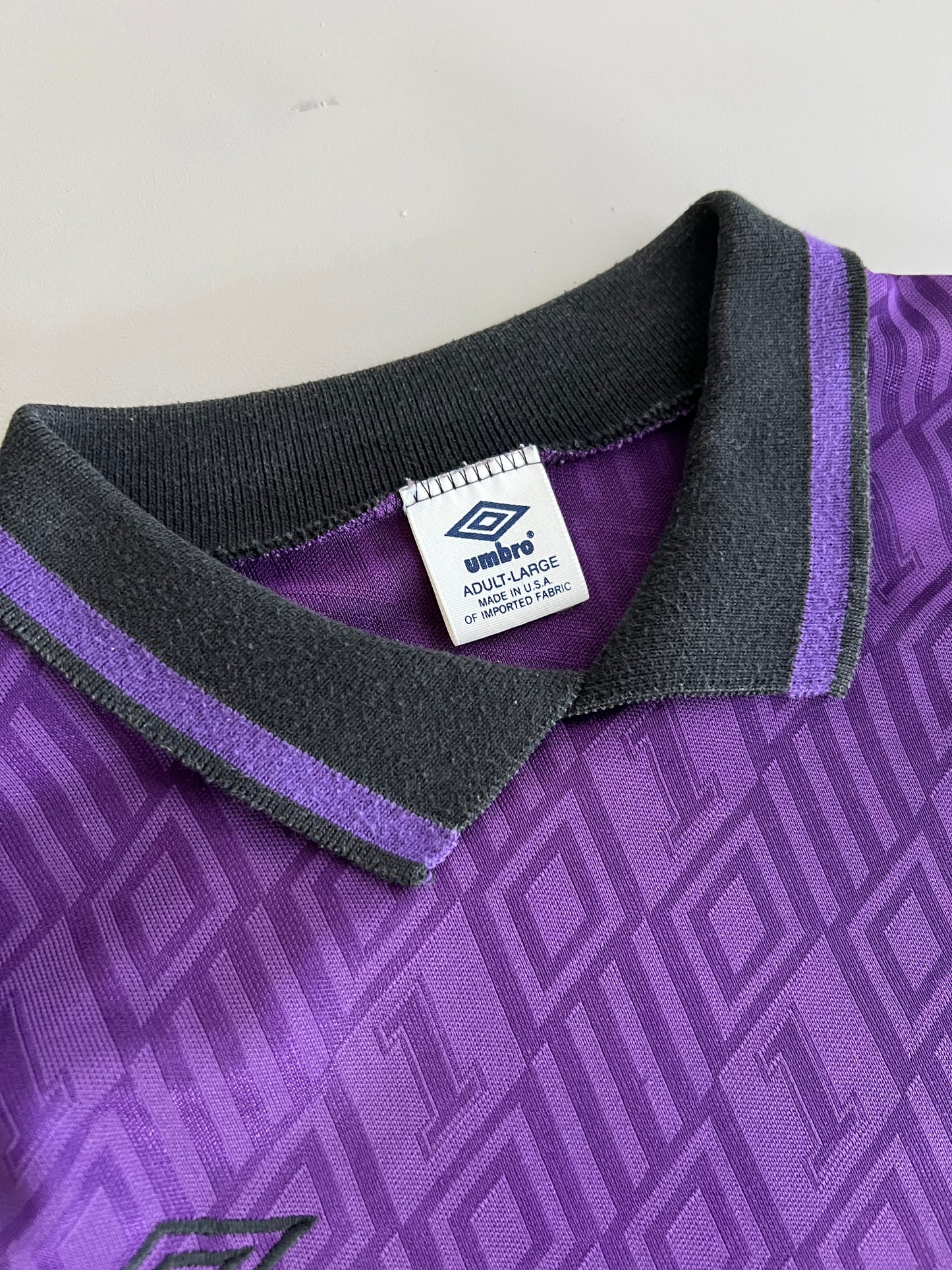 Large 90s Umbro Purple Reflective Long Sleeve Jersey