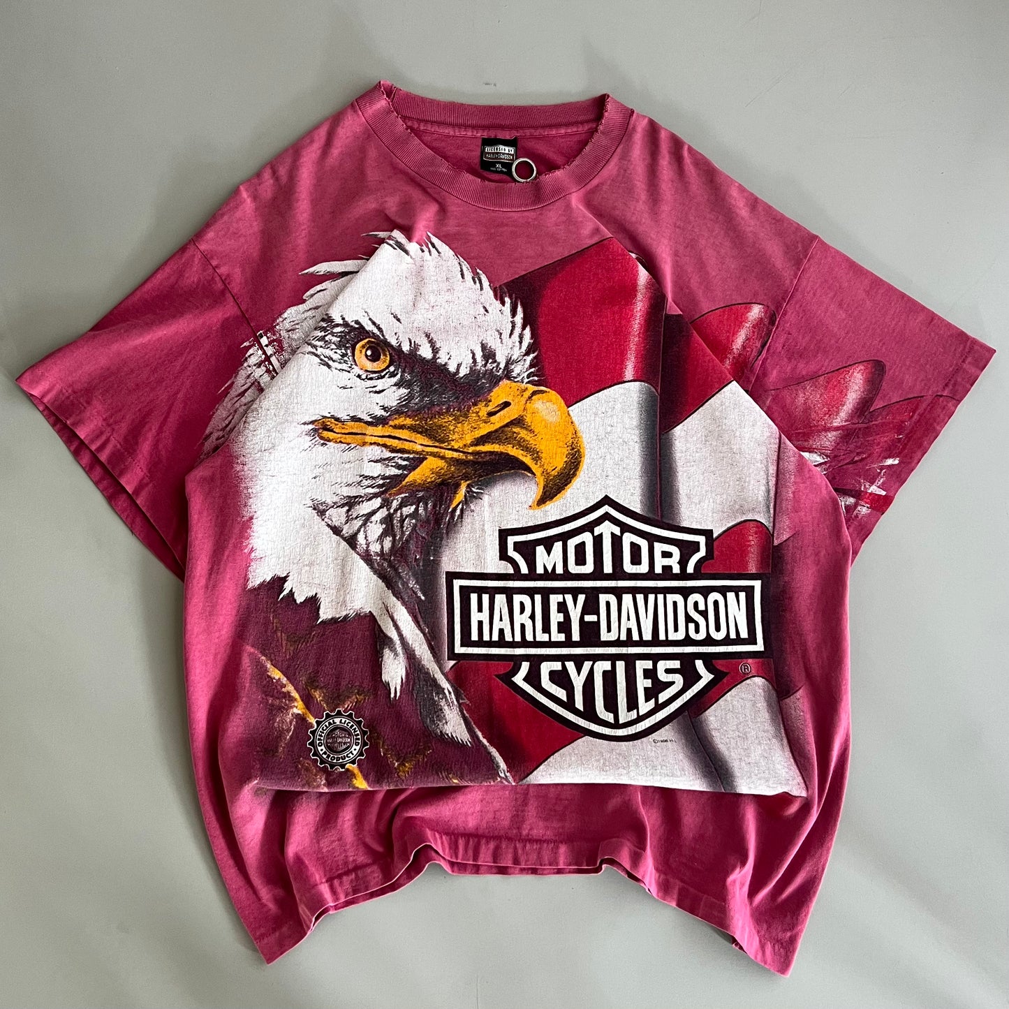 XL 1996 Harley-Davidson Eagle AOP T-shirt