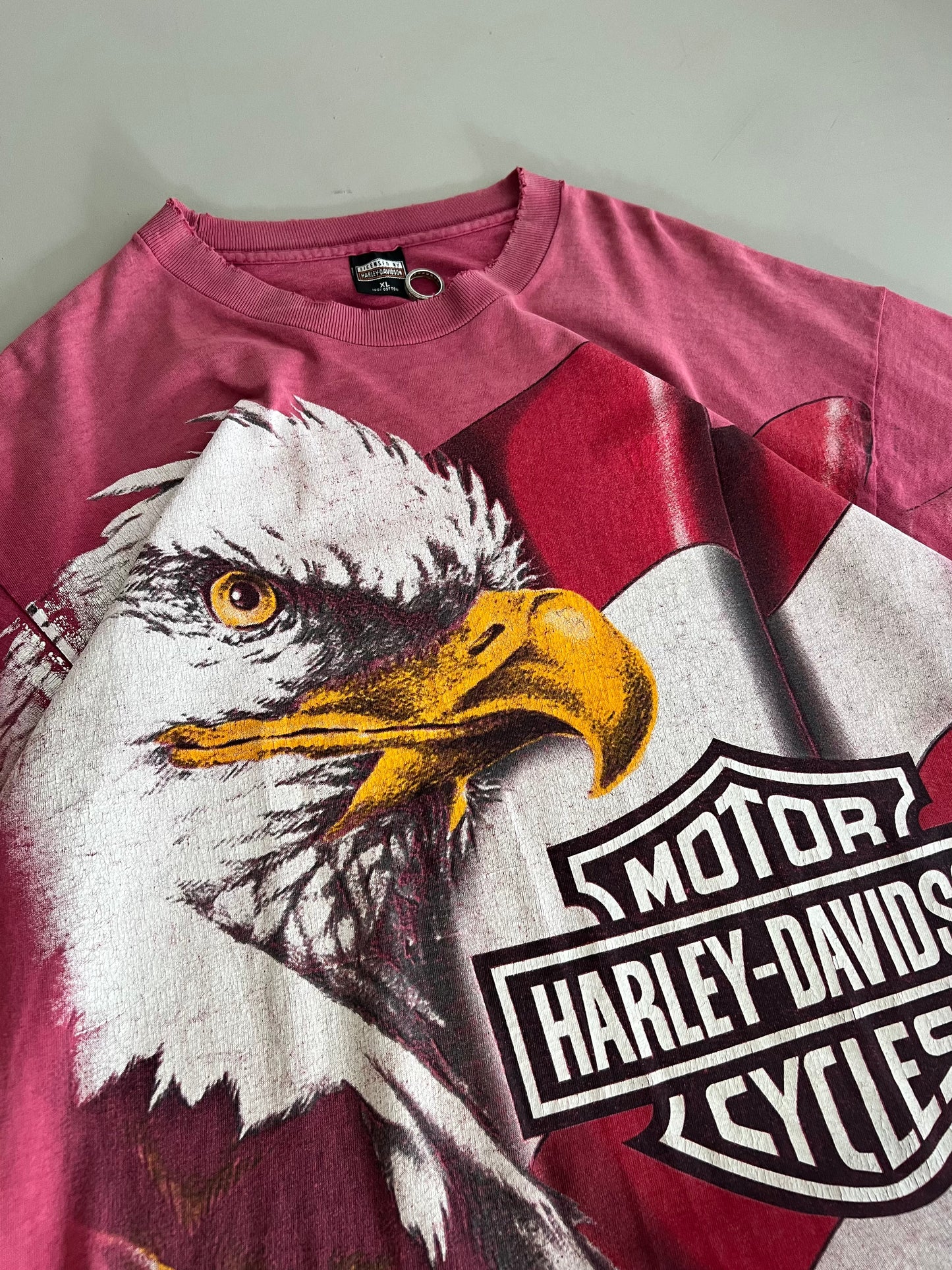 XL 1996 Harley-Davidson Eagle AOP T-shirt