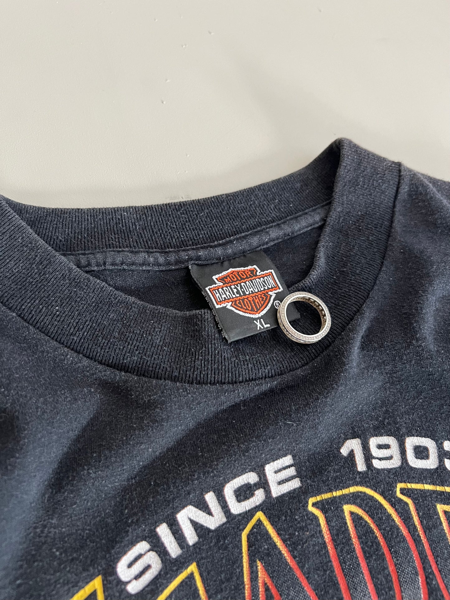 XL 1990 Harley-Davidson Wolf 3D Emblem T-shirt